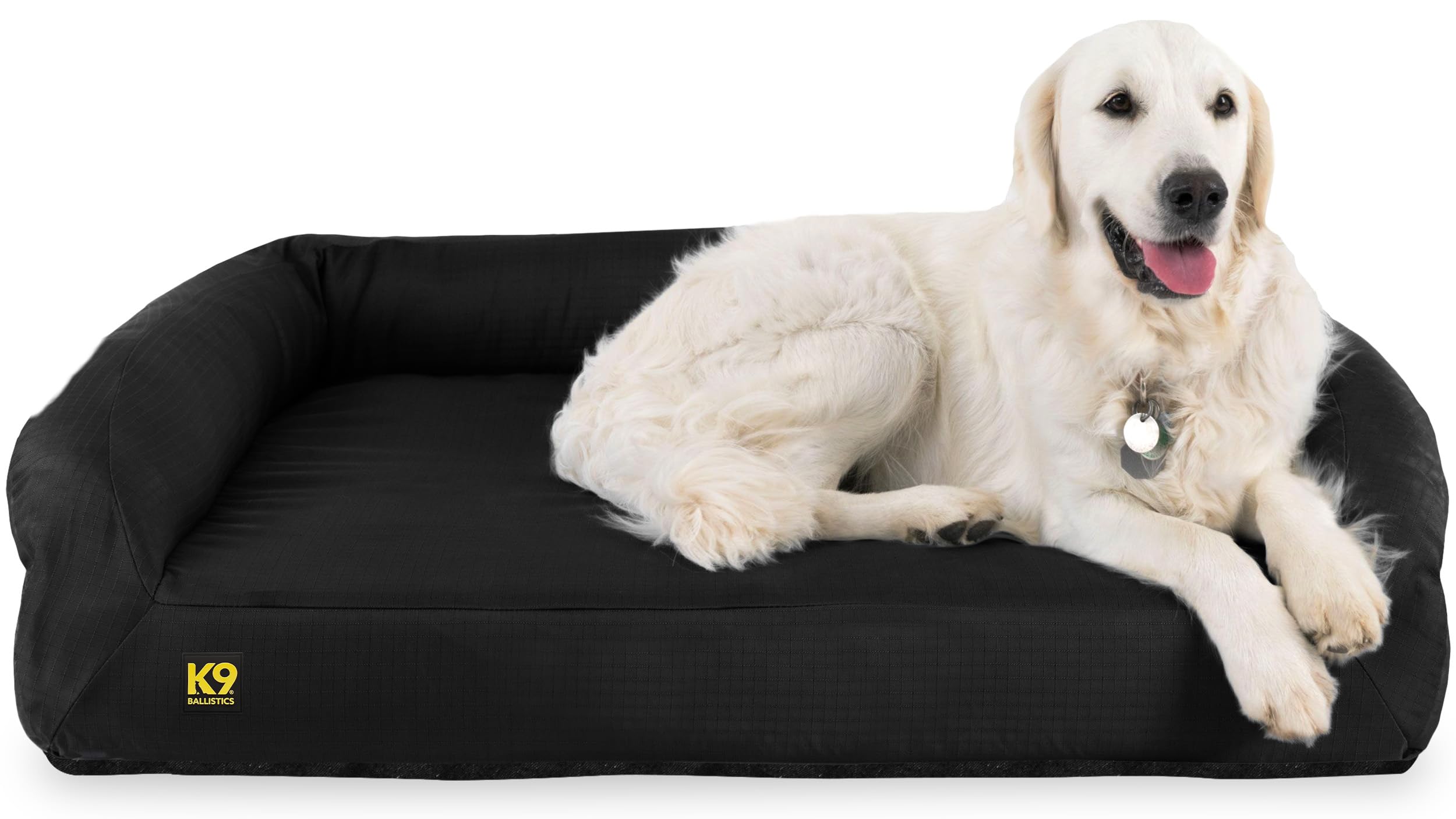 K9 Ballistics Tough Orthopedic Bolster Dog Bed - Washable, Durable and Water Resistant Dog Bed - Made for Small, Medium, Large, XL, XXL Dogs, Colors: Black, Red, Green, Tan, Blue, Lattice..