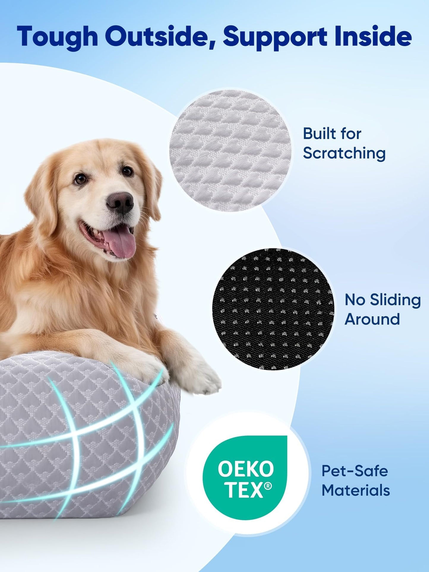 Cooling Orthopedic Dog Bed 3-in-1 Adjustable Mat