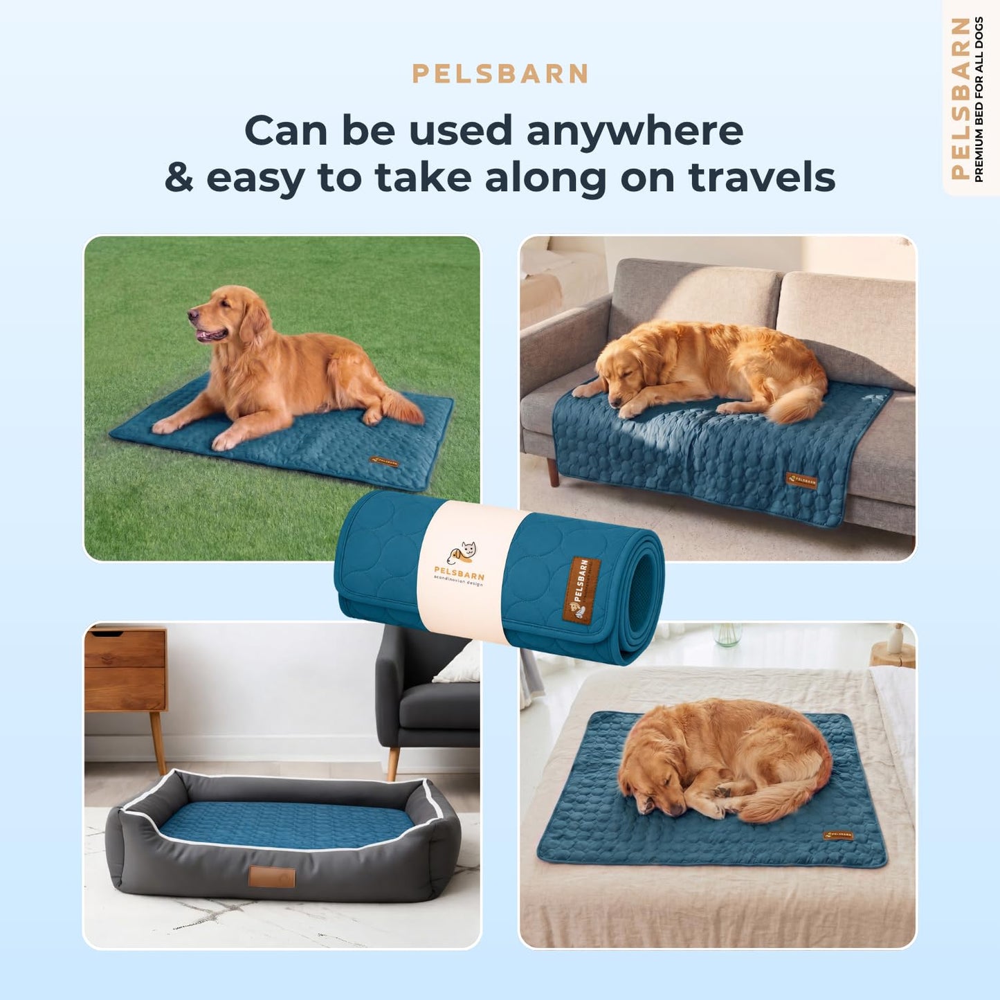 Cooling Dog Mat Ice Silk Self Cooling Non-Slip Washable