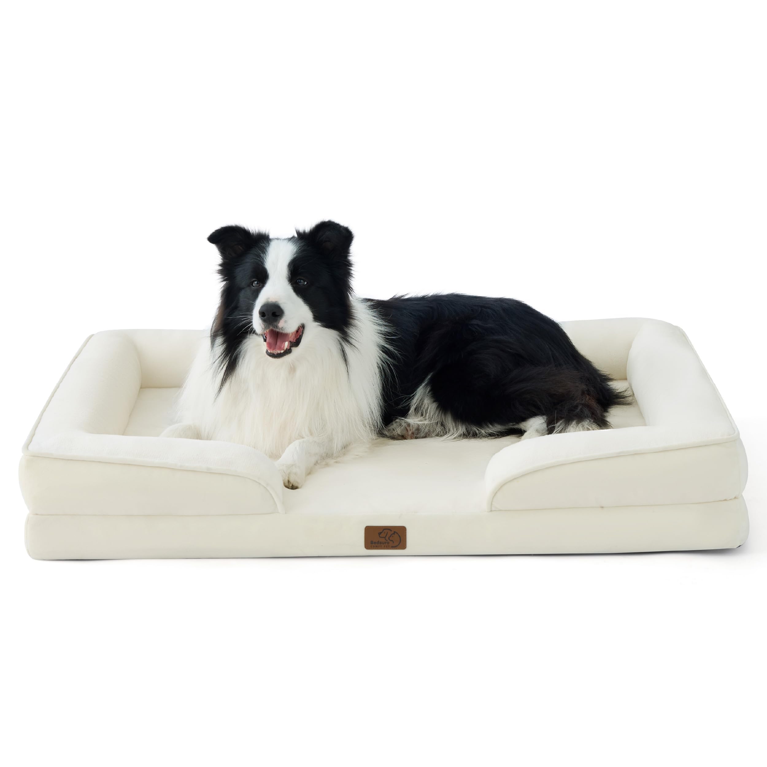 Bedsure Orthopedic Dog Bed - Washable Bolster Dog Cat Sofa Beds, Supportive Foam Pet Couch Bed with Removable Washable Cover, Waterproof Lining and Nonskid Bottom