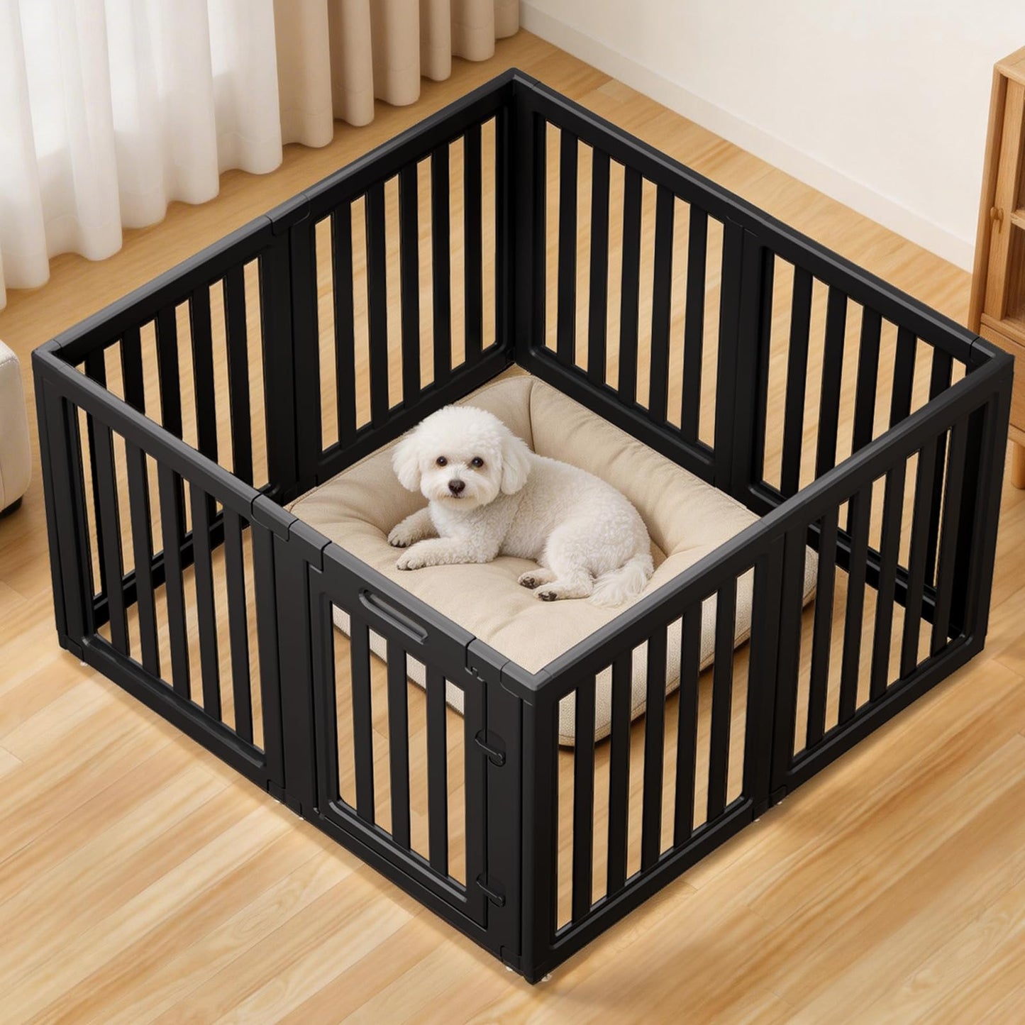 Clear Dog Playpen with Door Indoor Outdoor Puppy Pen Easy Clean