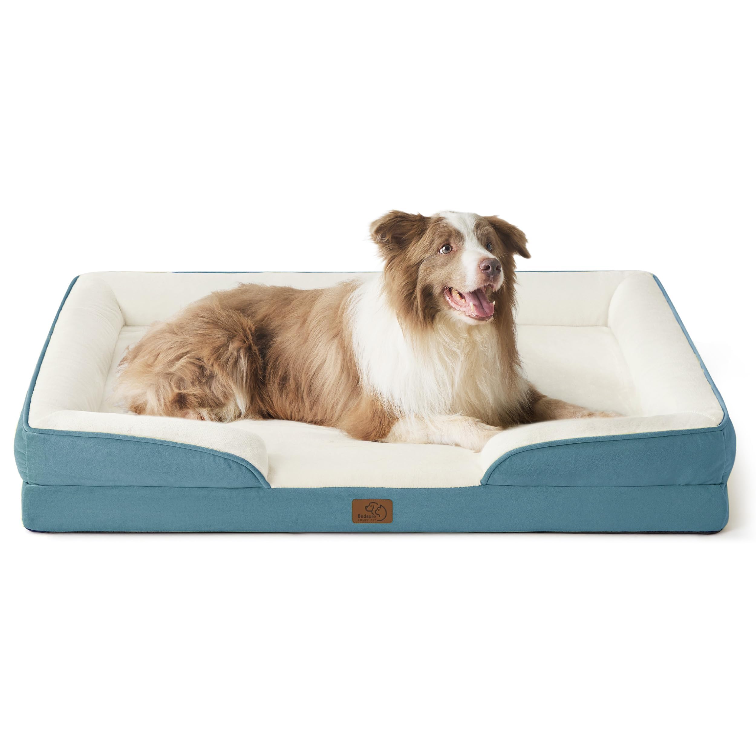 Bedsure Orthopedic Dog Bed - Washable Bolster Dog Cat Sofa Beds, Supportive Foam Pet Couch Bed with Removable Washable Cover, Waterproof Lining and Nonskid Bottom