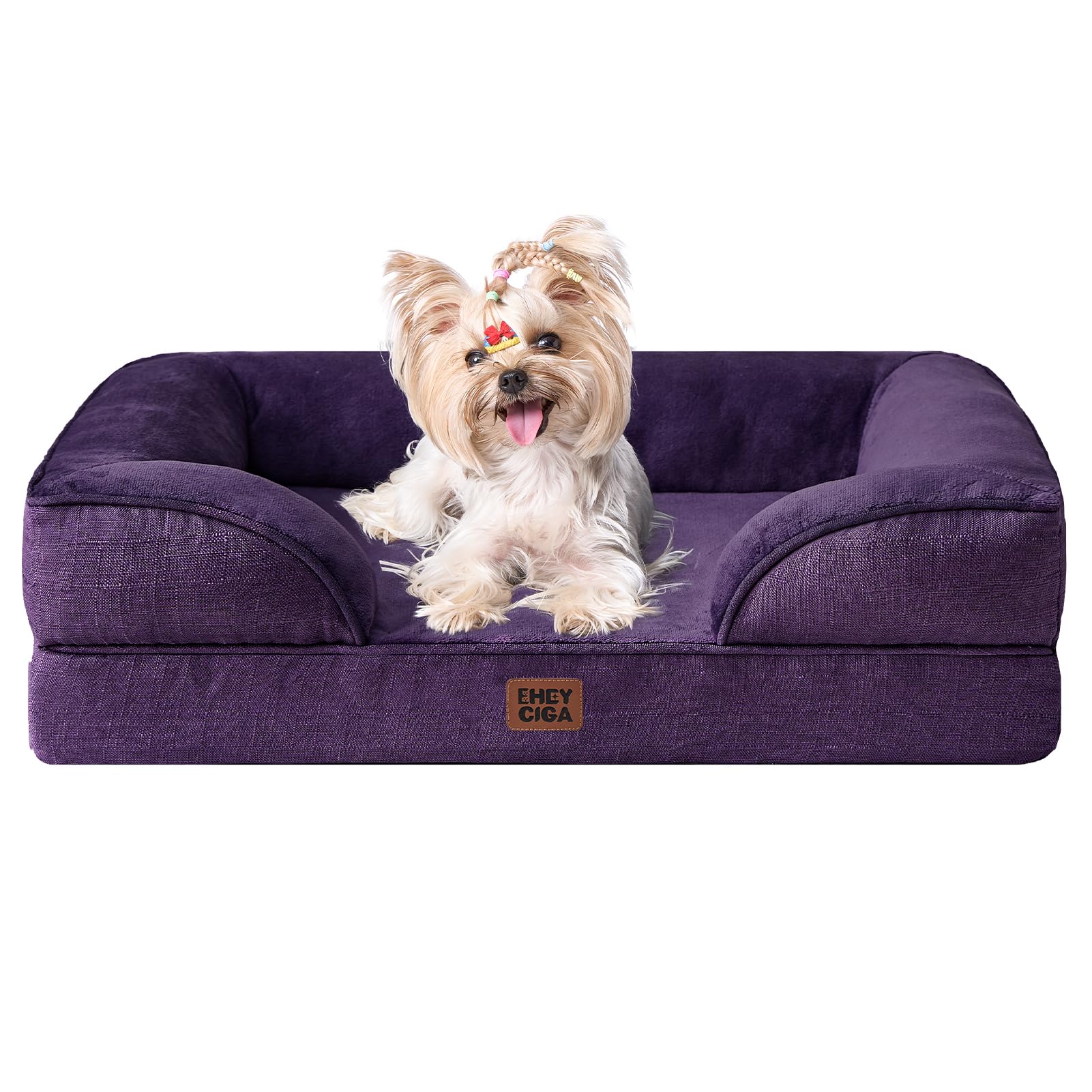 EHEYCIGA Orthopedic Dog Beds for Medium Large Extra Large Dogs, Waterproof Memory Foam XL Dog Bed with Sides, Egg-Crate Foam Couch Bed with Washable Removable Cover