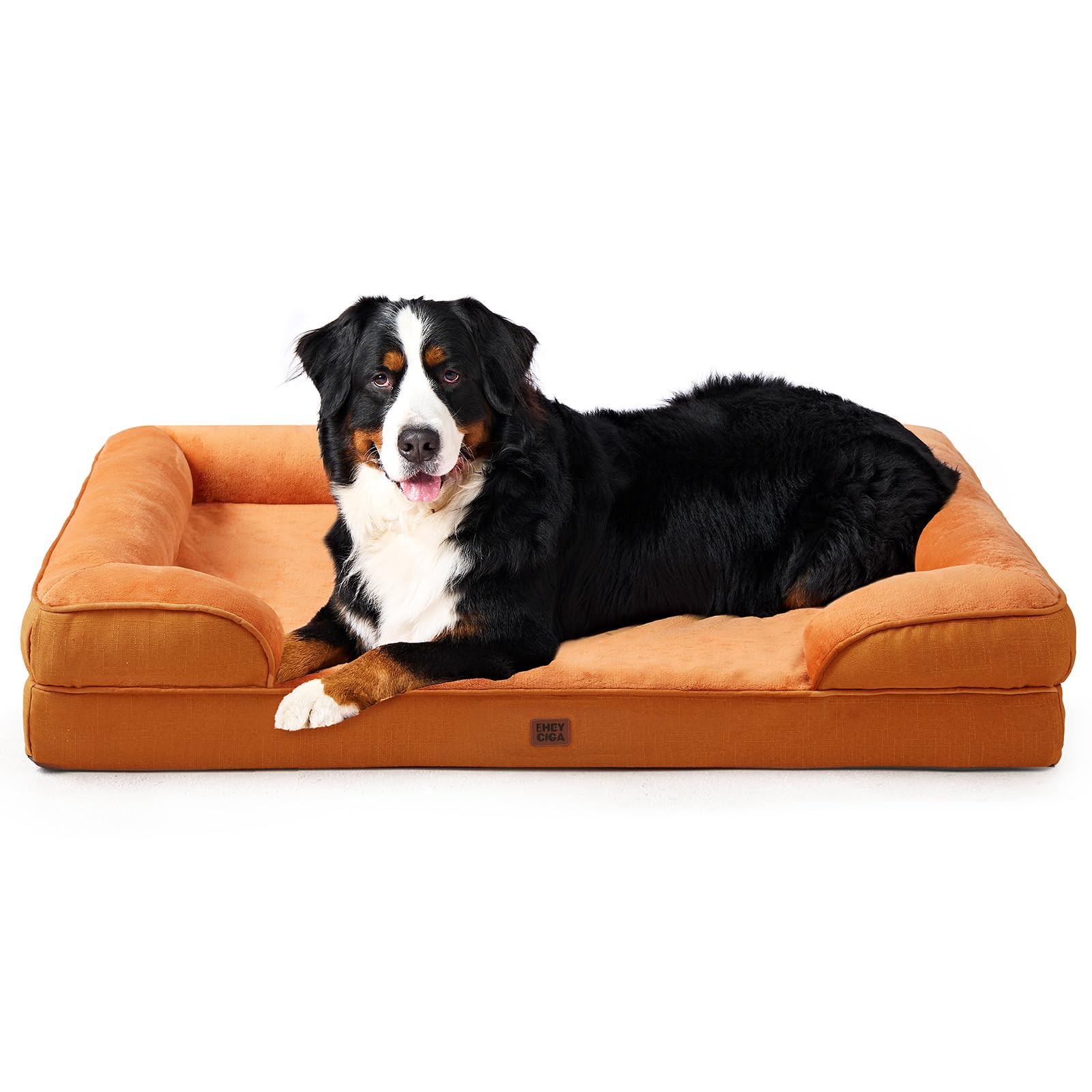 EHEYCIGA Orthopedic Dog Beds for Medium Large Extra Large Dogs, Waterproof Memory Foam XL Dog Bed with Sides, Egg-Crate Foam Couch Bed with Washable Removable Cover