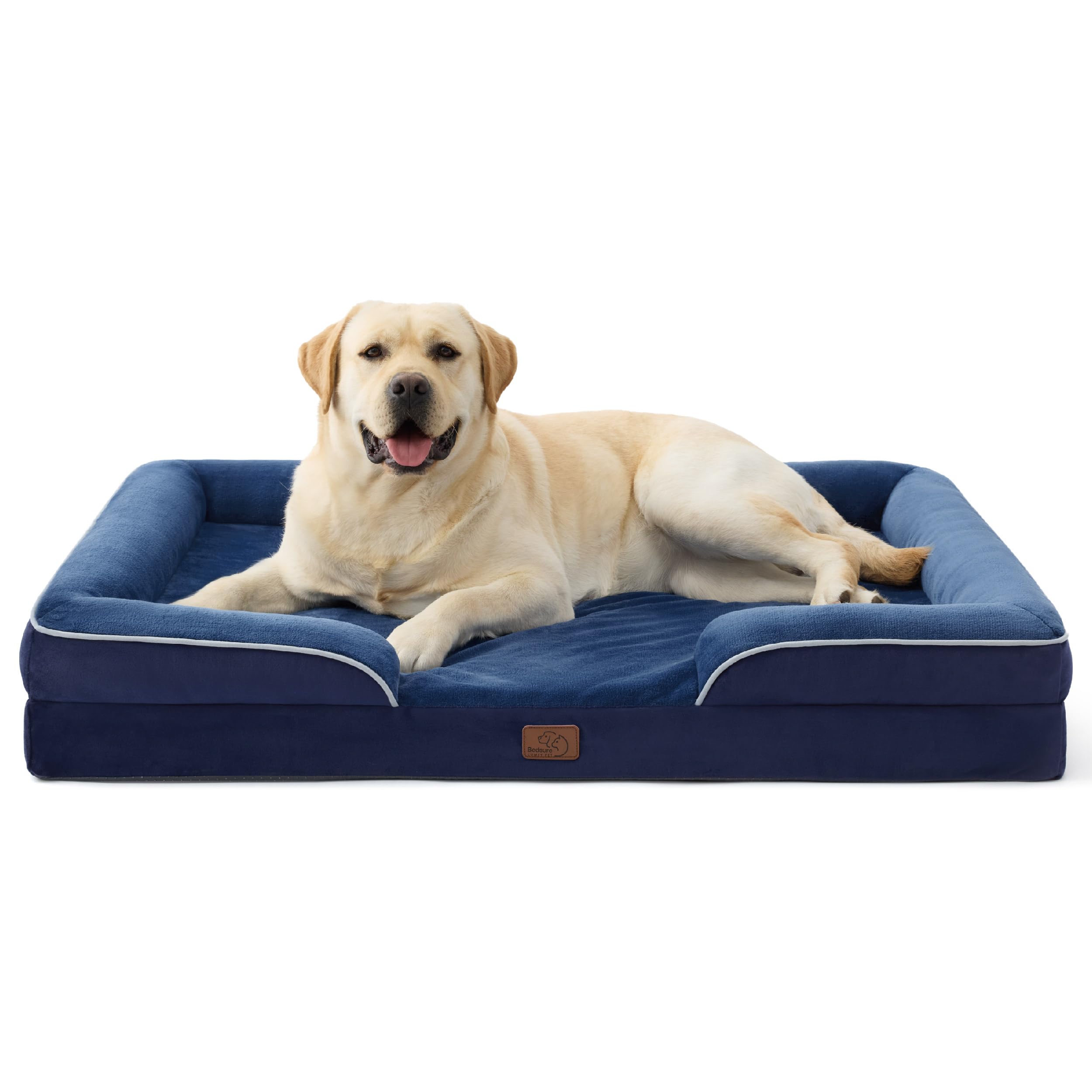 Bedsure Orthopedic Dog Bed - Washable Bolster Dog Cat Sofa Beds, Supportive Foam Pet Couch Bed with Removable Washable Cover, Waterproof Lining and Nonskid Bottom