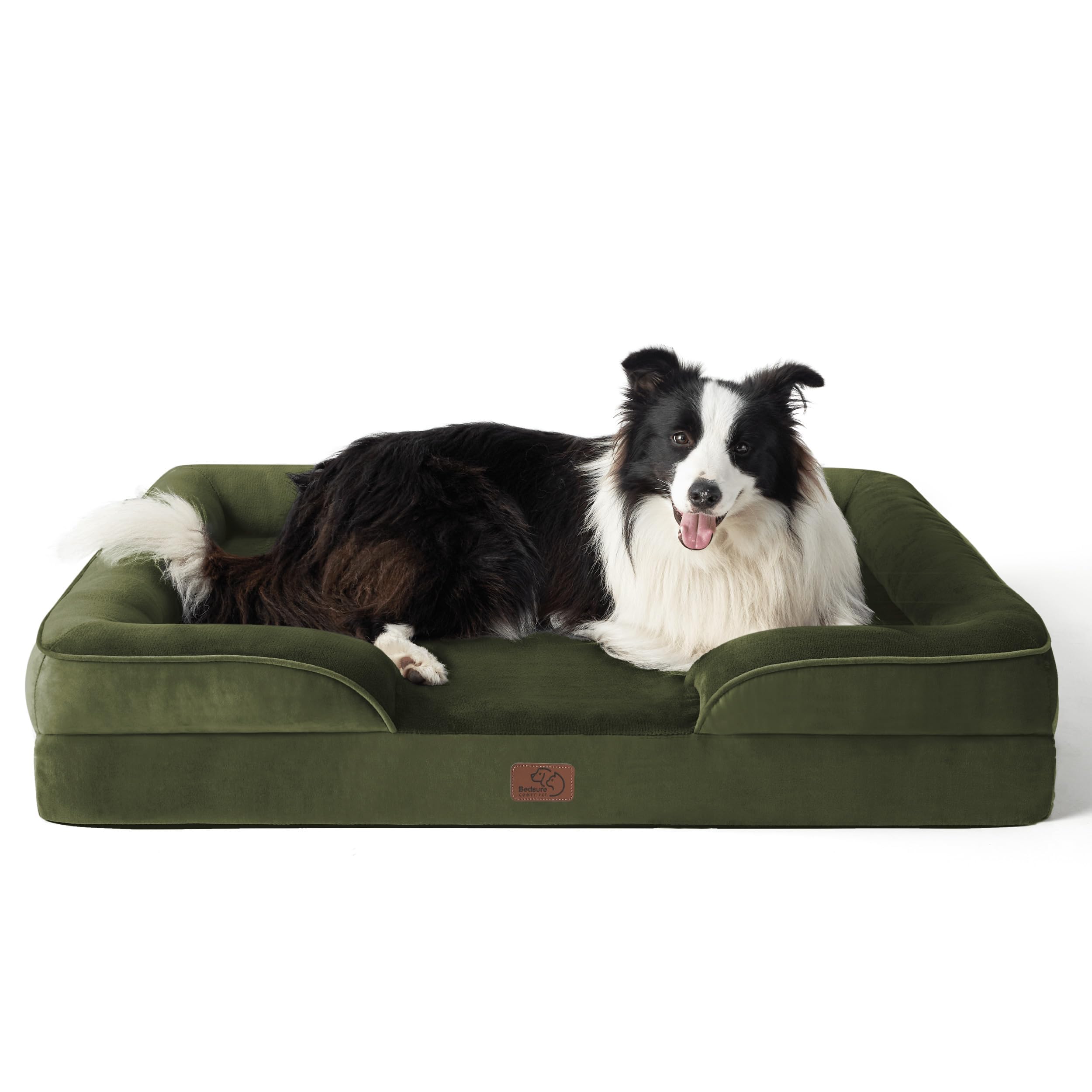 Bedsure Orthopedic Dog Bed - Washable Bolster Dog Cat Sofa Beds, Supportive Foam Pet Couch Bed with Removable Washable Cover, Waterproof Lining and Nonskid Bottom