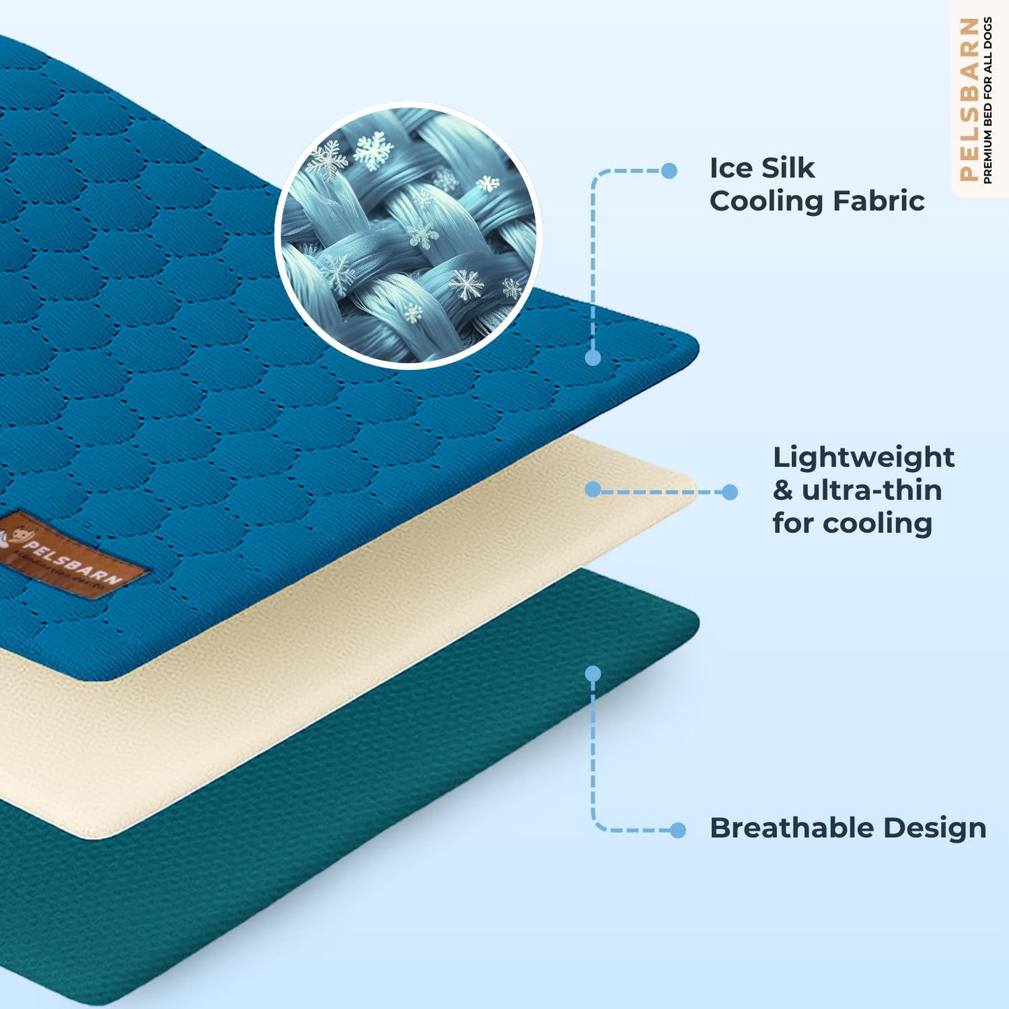 Cooling Dog Mat Ice Silk Self Cooling Non-Slip Washable