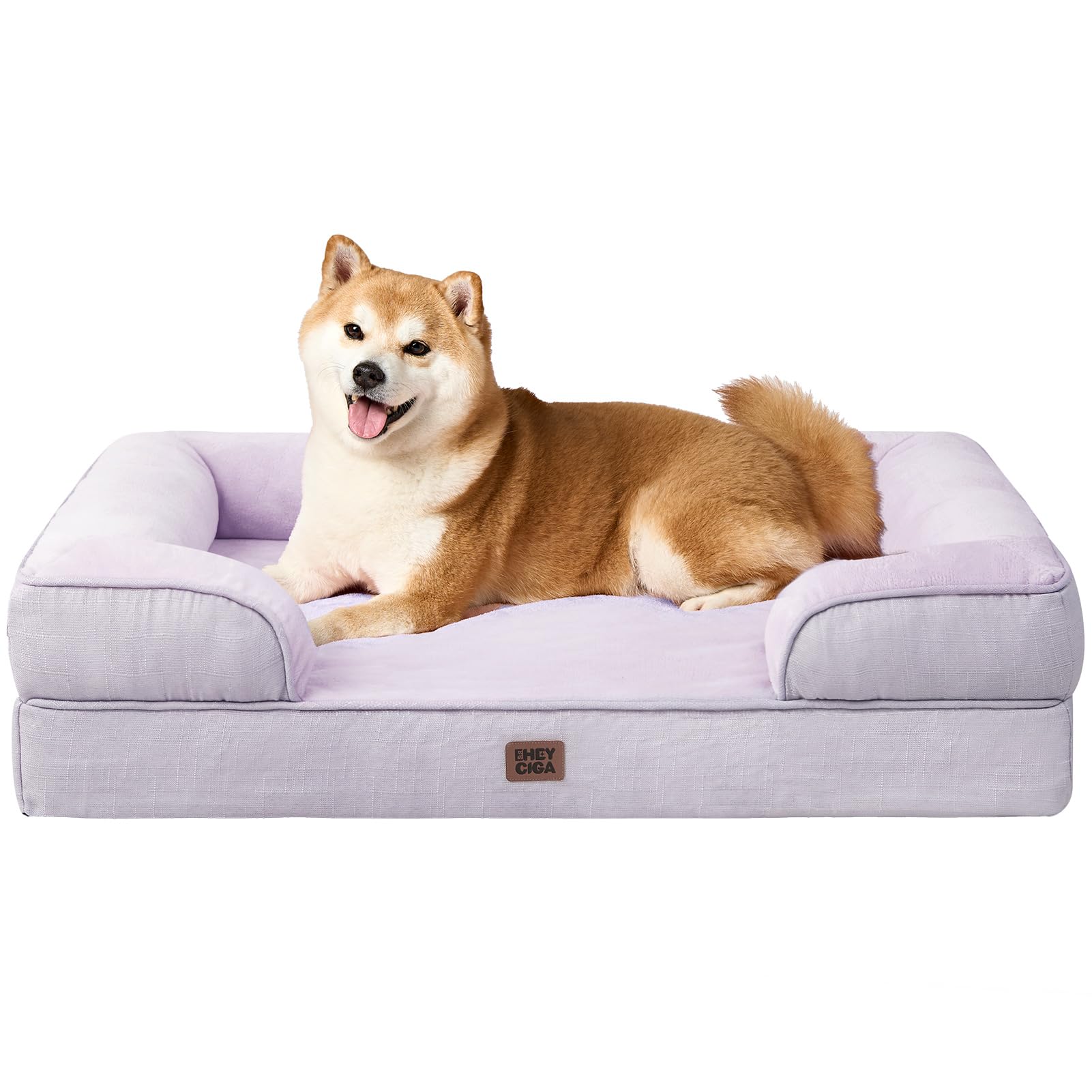 EHEYCIGA Orthopedic Dog Beds for Medium Large Extra Large Dogs, Waterproof Memory Foam XL Dog Bed with Sides, Egg-Crate Foam Couch Bed with Washable Removable Cover