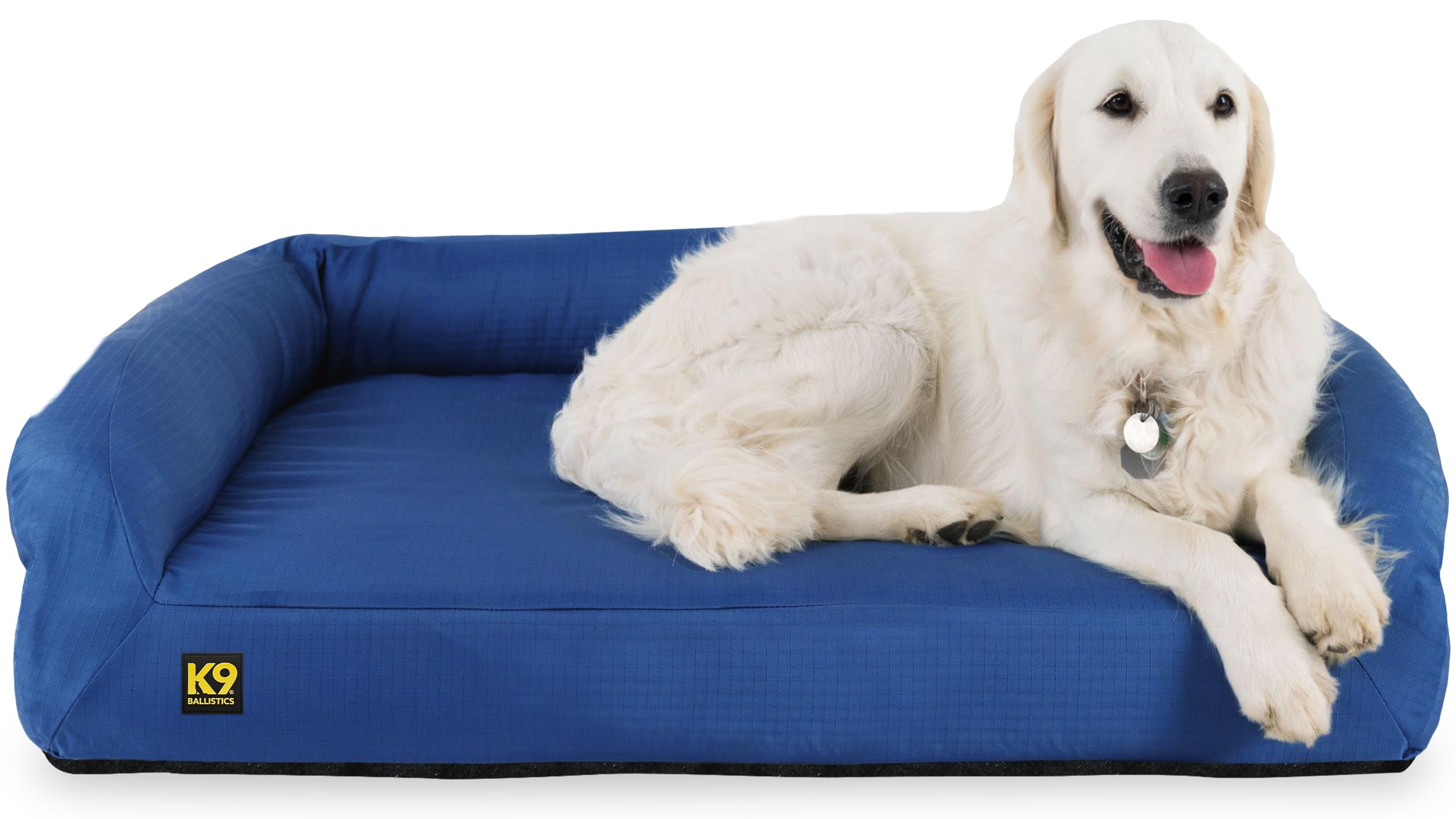 K9 Ballistics Tough Orthopedic Bolster Dog Bed - Washable, Durable and Water Resistant Dog Bed - Made for Small, Medium, Large, XL, XXL Dogs, Colors: Black, Red, Green, Tan, Blue, Lattice..