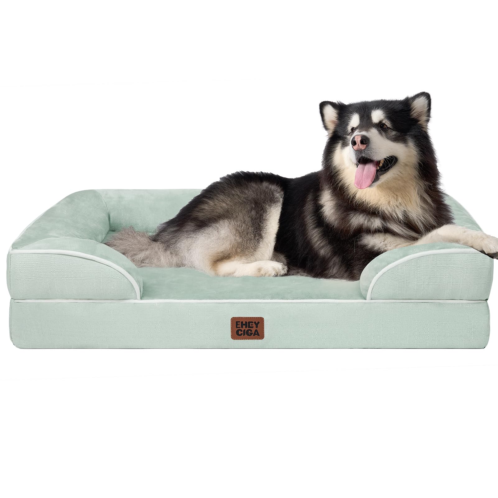 EHEYCIGA Orthopedic Dog Beds for Medium Large Extra Large Dogs, Waterproof Memory Foam XL Dog Bed with Sides, Egg-Crate Foam Couch Bed with Washable Removable Cover