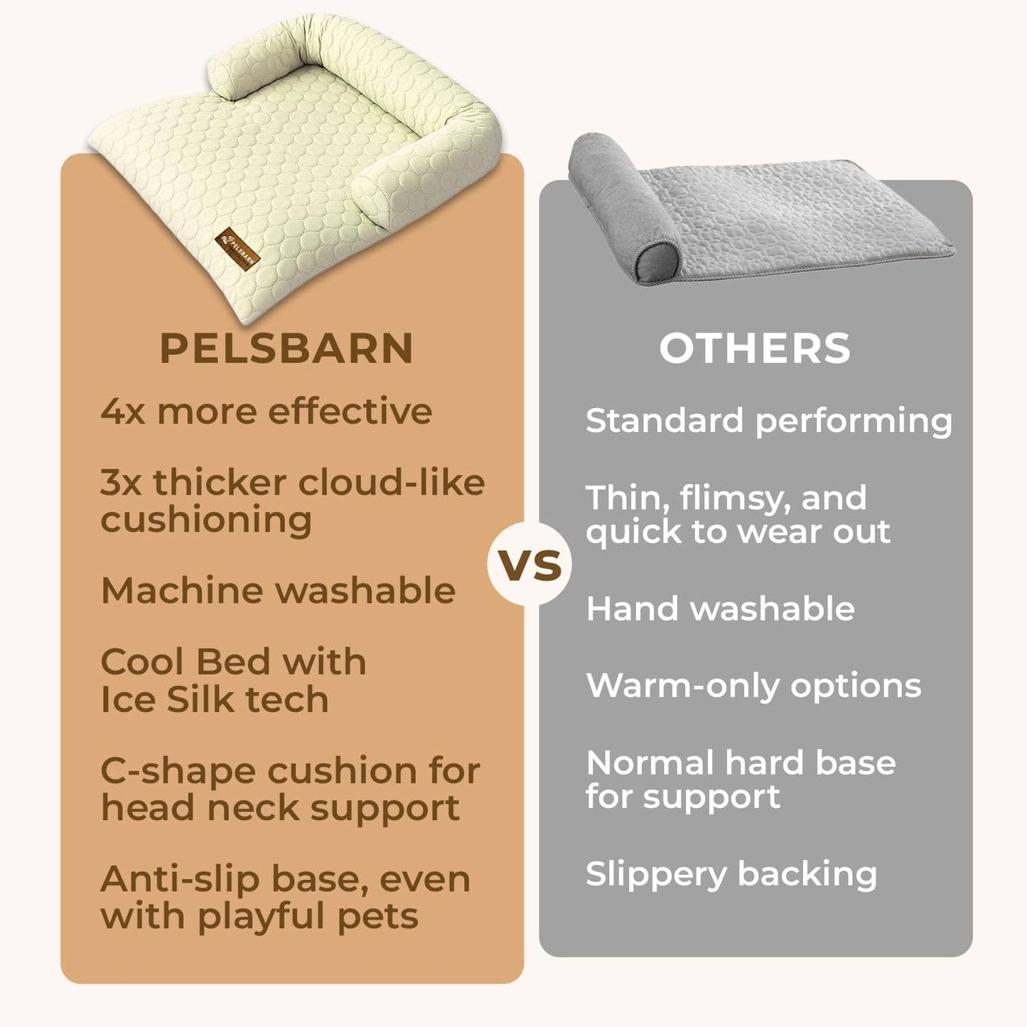 Cooling Dog Bed Ice Silk Self Cooling Non-Slip Washable