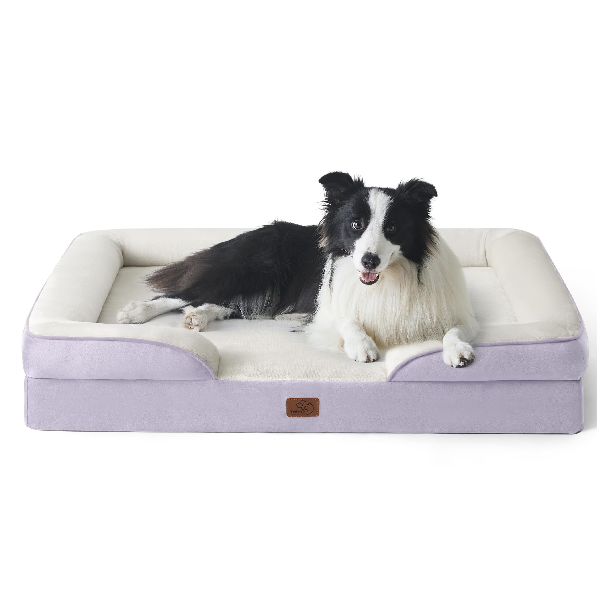 Bedsure Orthopedic Dog Bed - Washable Bolster Dog Cat Sofa Beds, Supportive Foam Pet Couch Bed with Removable Washable Cover, Waterproof Lining and Nonskid Bottom