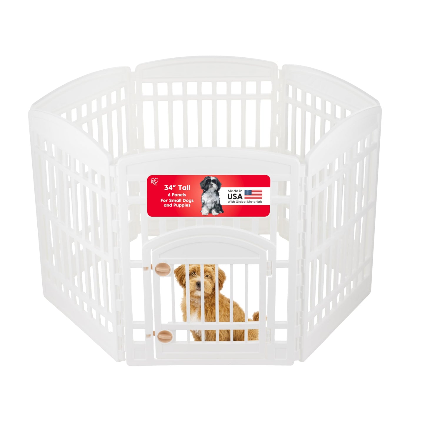 8 Panel Dog Playpen 34 Inch Tall Foldable Indoor Outdoor Enclosure