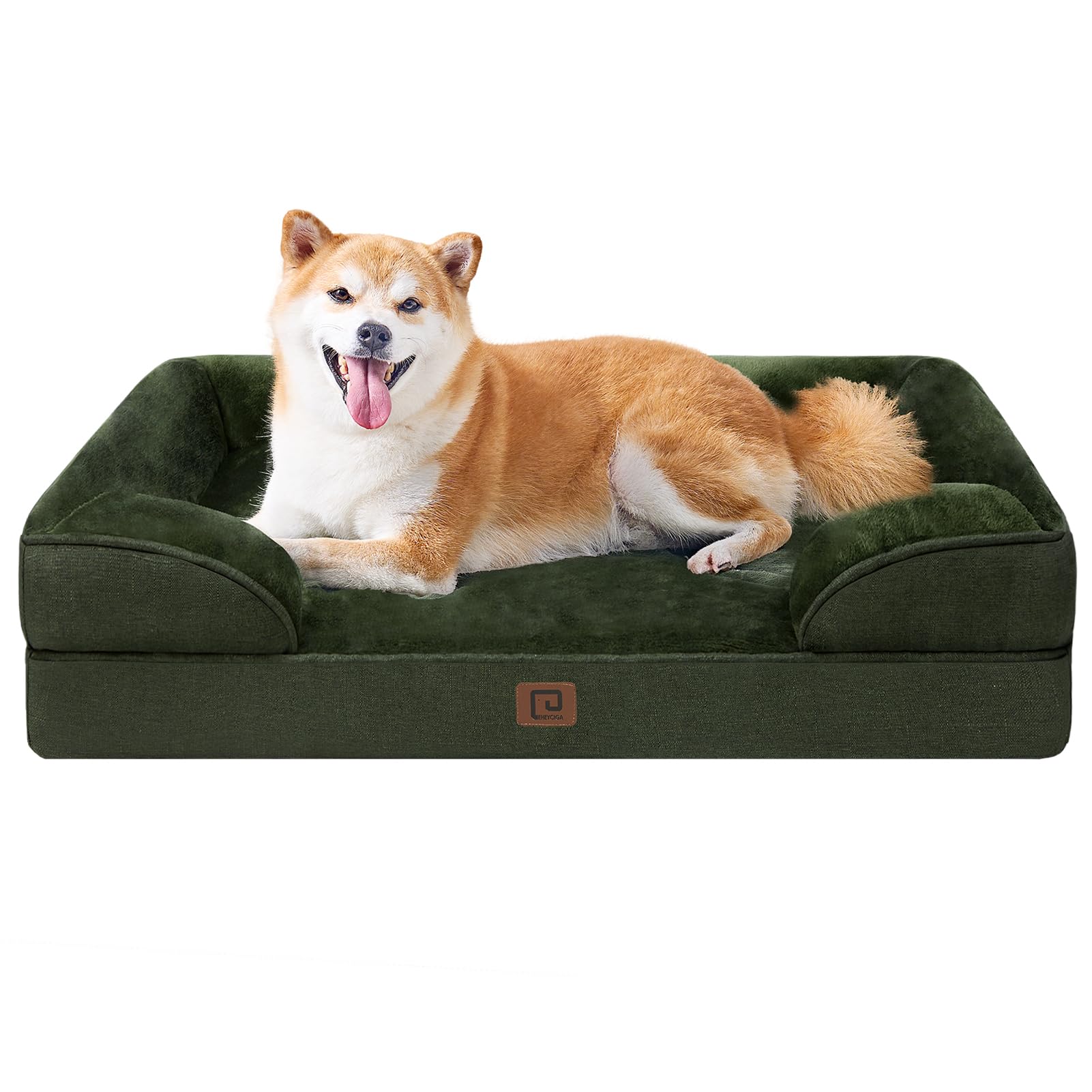 EHEYCIGA Orthopedic Dog Beds for Medium Large Extra Large Dogs, Waterproof Memory Foam XL Dog Bed with Sides, Egg-Crate Foam Couch Bed with Washable Removable Cover