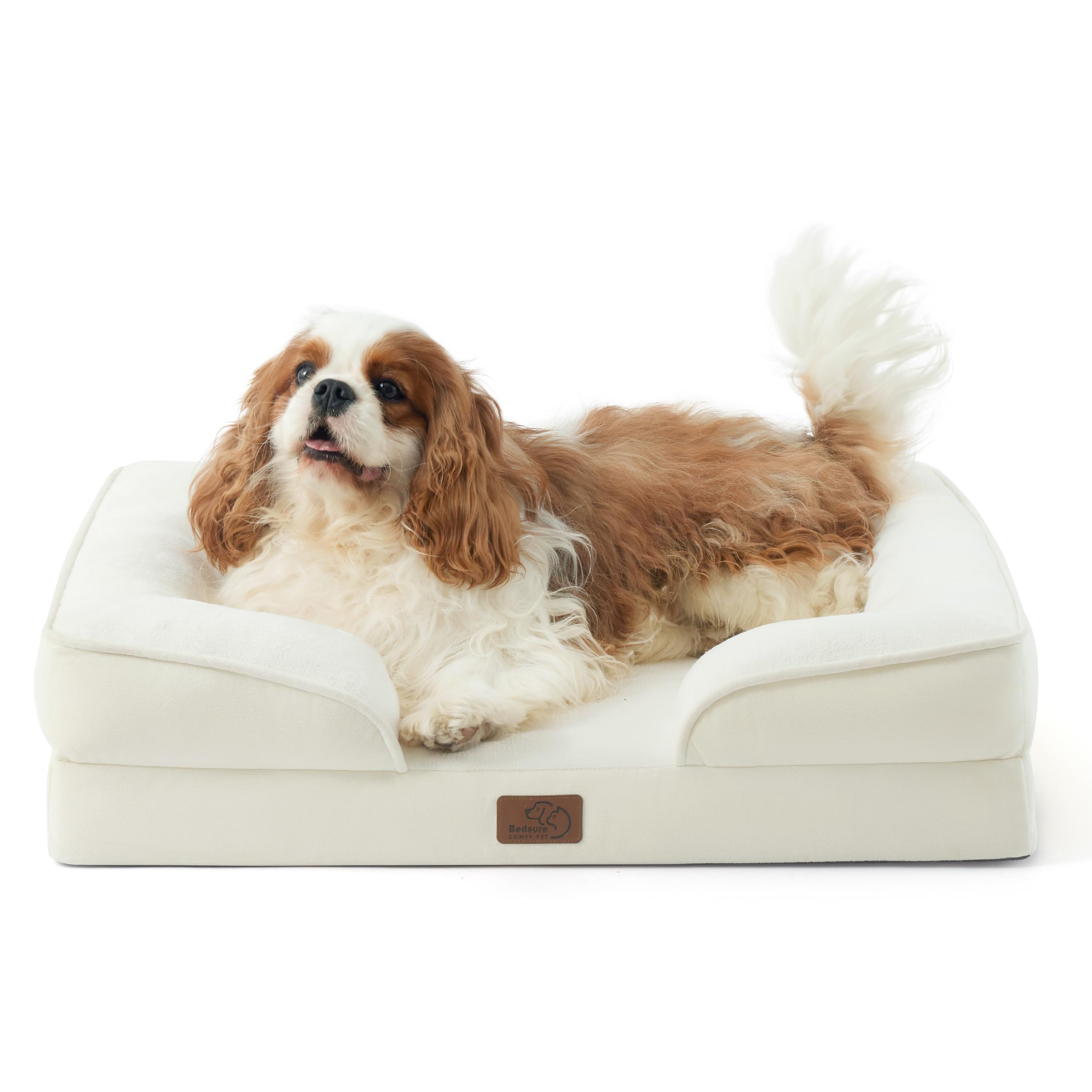 Bedsure Orthopedic Dog Bed - Washable Bolster Dog Cat Sofa Beds, Supportive Foam Pet Couch Bed with Removable Washable Cover, Waterproof Lining and Nonskid Bottom