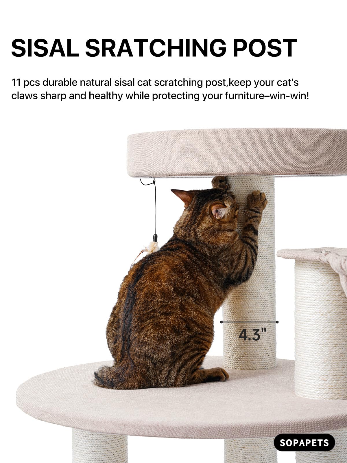 Sopapets Extra Large Cat Tree for Indoor Cats Large Adult