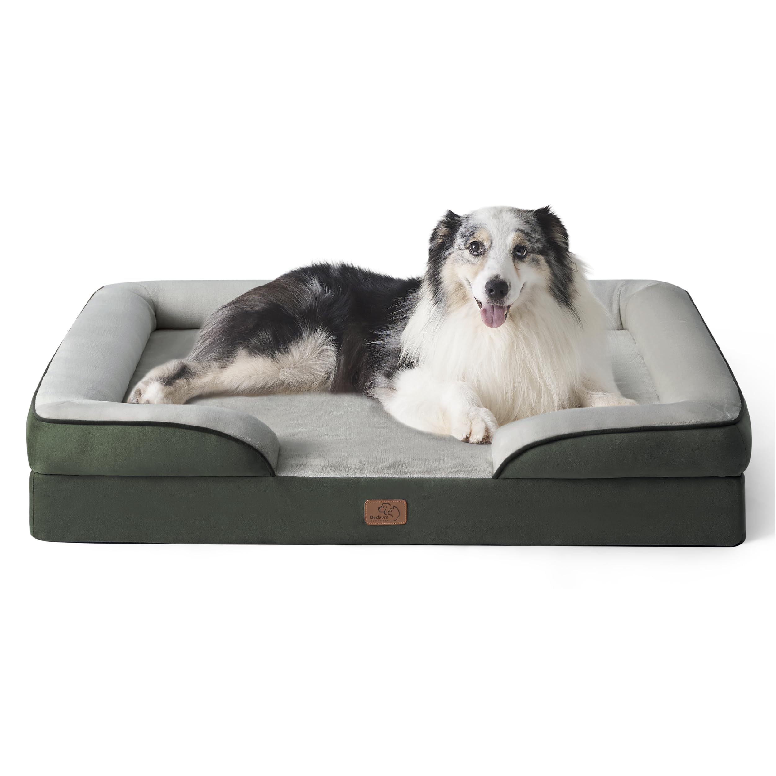 Bedsure Orthopedic Dog Bed - Washable Bolster Dog Cat Sofa Beds, Supportive Foam Pet Couch Bed with Removable Washable Cover, Waterproof Lining and Nonskid Bottom