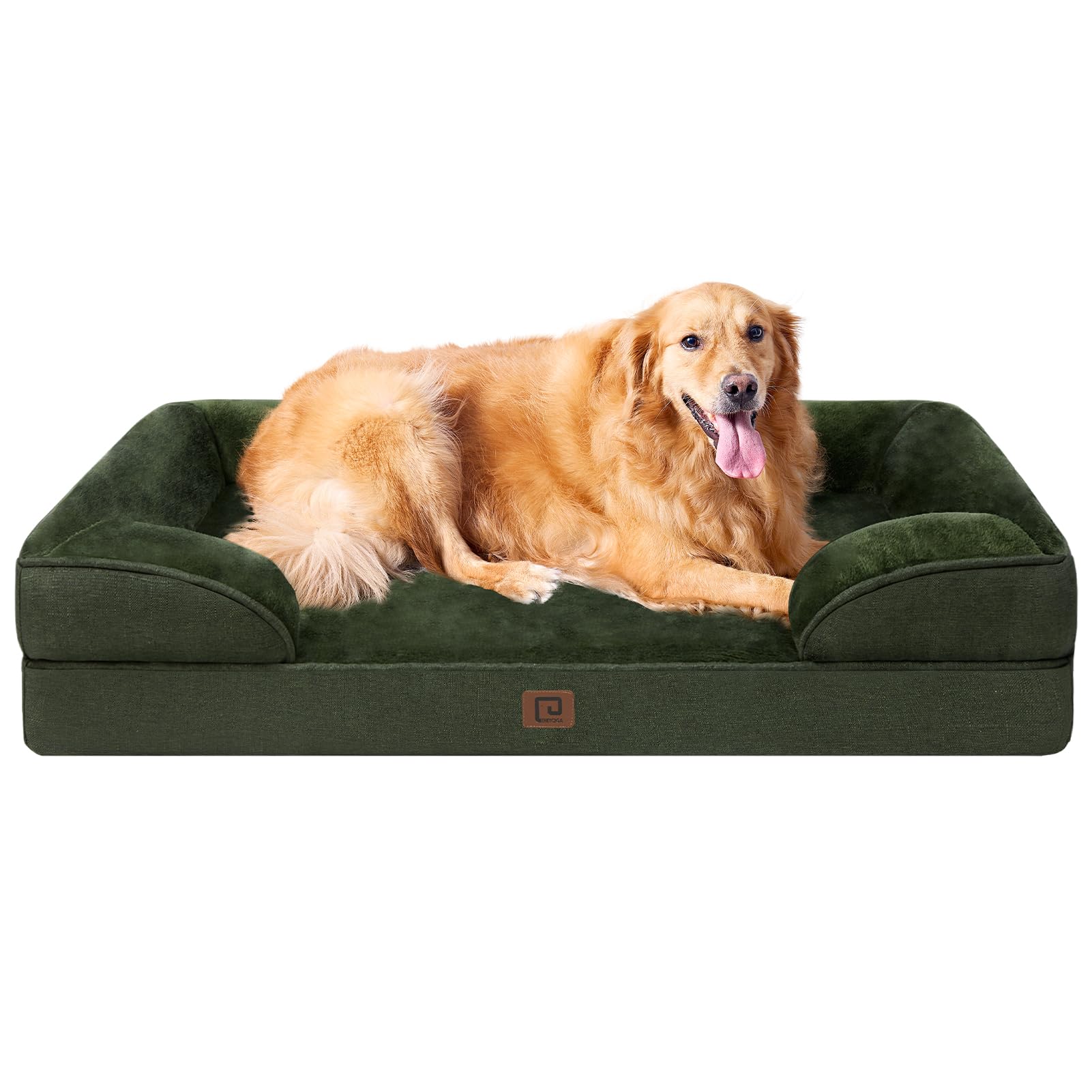 EHEYCIGA Orthopedic Dog Beds for Medium Large Extra Large Dogs, Waterproof Memory Foam XL Dog Bed with Sides, Egg-Crate Foam Couch Bed with Washable Removable Cover