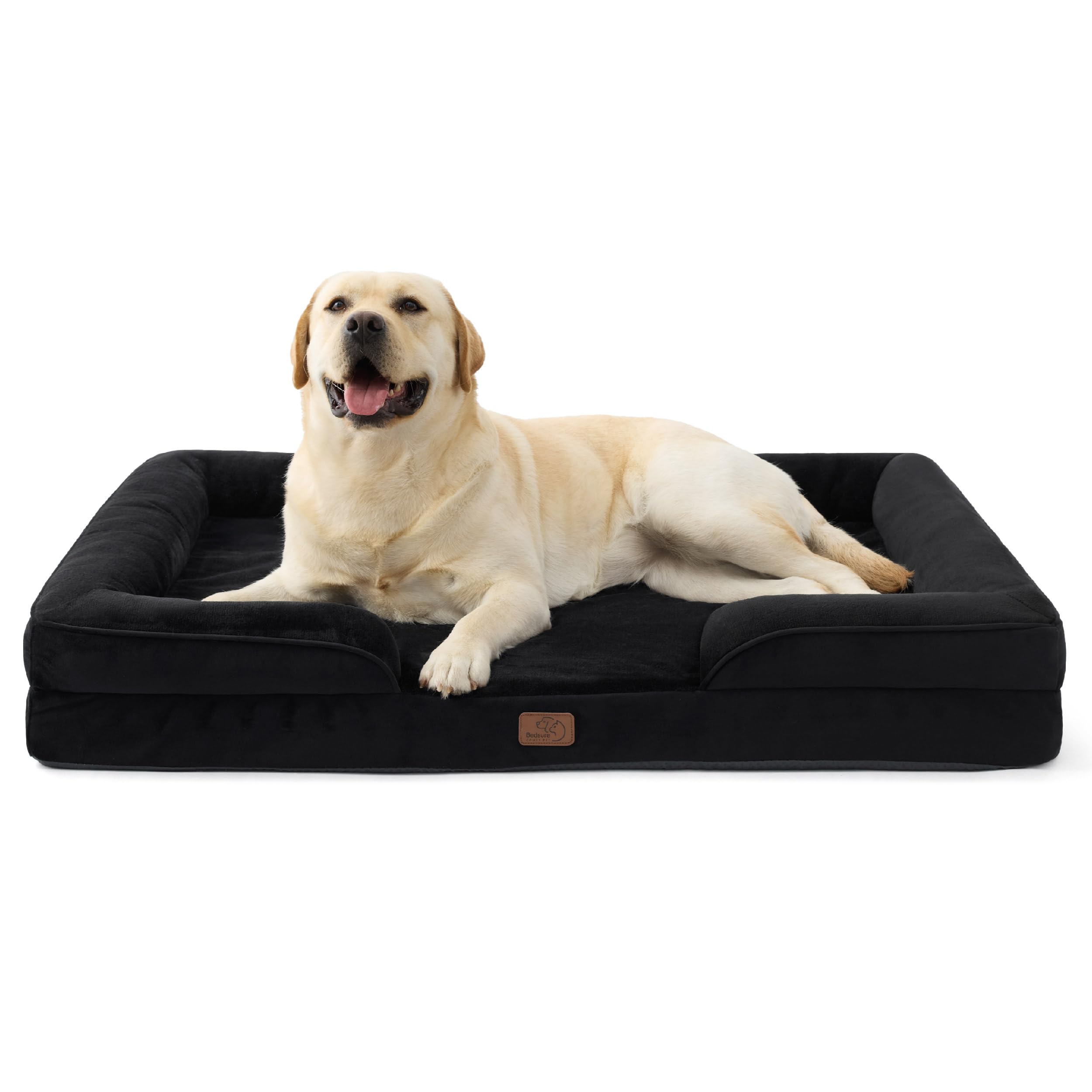 Bedsure Orthopedic Dog Bed - Washable Bolster Dog Cat Sofa Beds, Supportive Foam Pet Couch Bed with Removable Washable Cover, Waterproof Lining and Nonskid Bottom