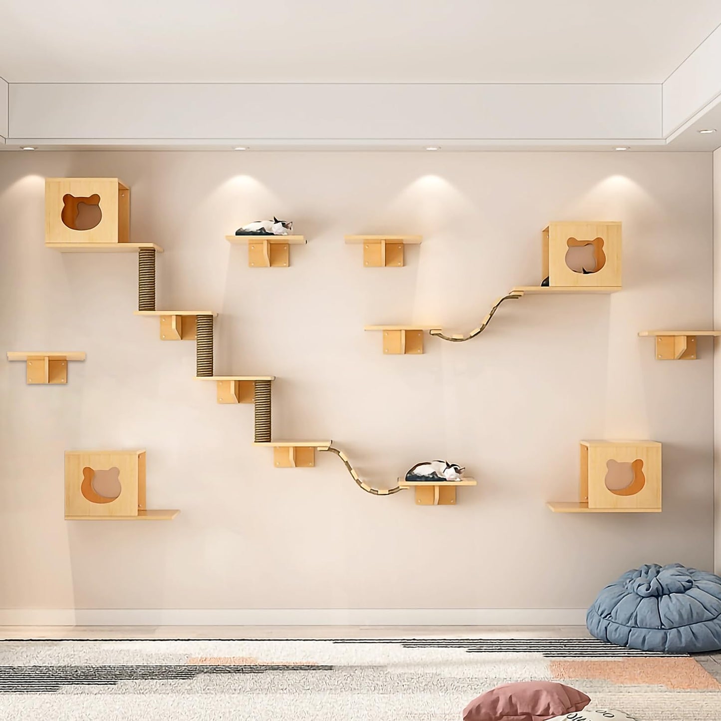 Cat Wall Shelves Furniture Set Condo Perch Bridge Scratcher