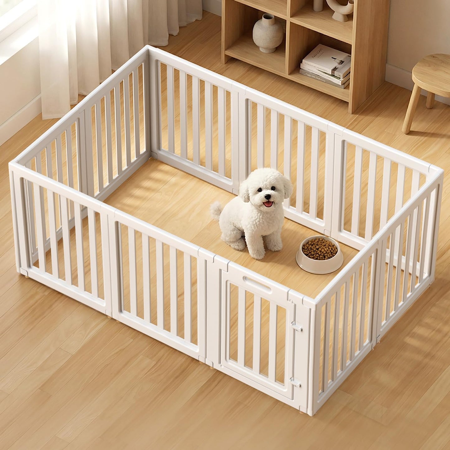 Clear Dog Playpen with Door Indoor Outdoor Puppy Pen Easy Clean