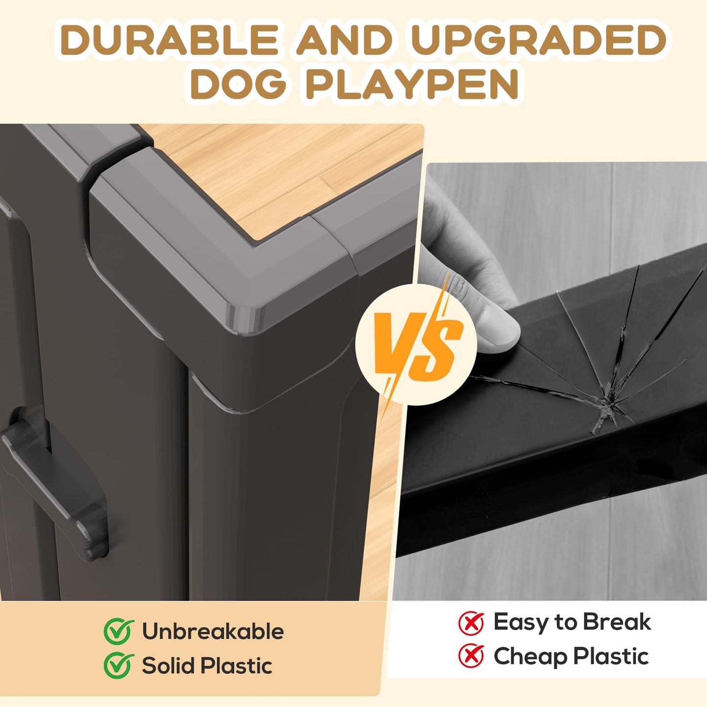 Clear Dog Playpen with Door Indoor Outdoor Puppy Pen Easy Clean