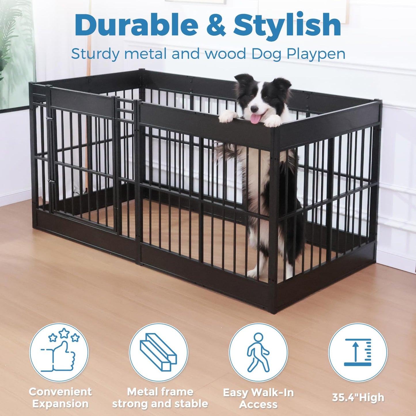Heavy Duty Dog Playpen Indoor Furniture Style Puppy Pen