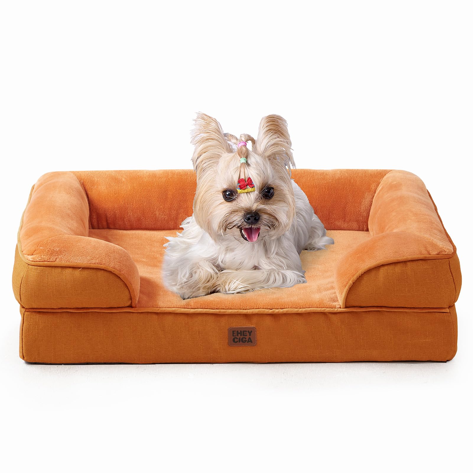 EHEYCIGA Orthopedic Dog Beds for Medium Large Extra Large Dogs, Waterproof Memory Foam XL Dog Bed with Sides, Egg-Crate Foam Couch Bed with Washable Removable Cover