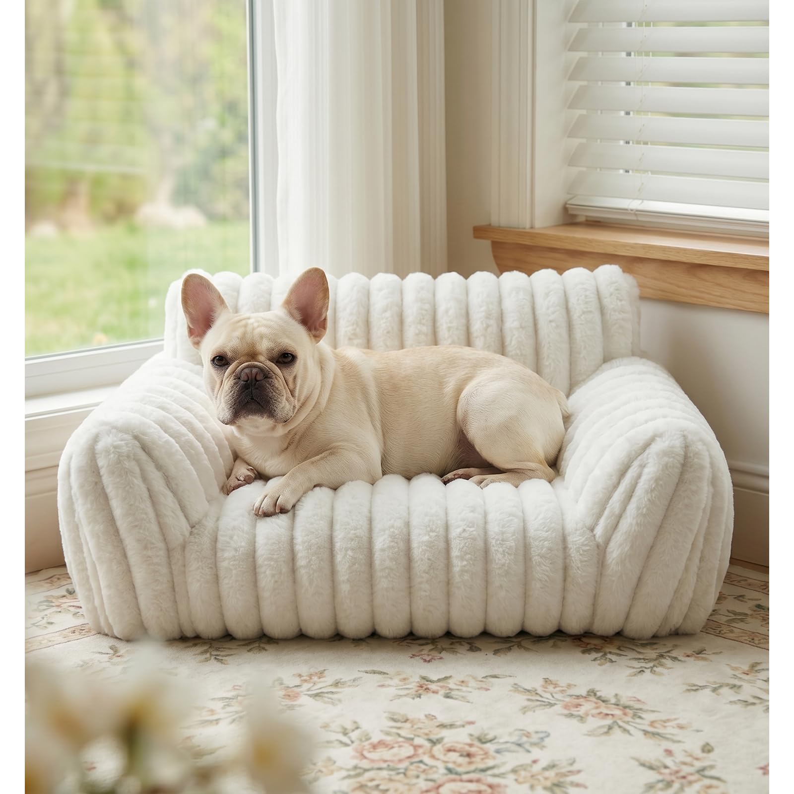 Norvianic Cat Couch Bed for Small Cats & Indoor Cats, Square Cat Bed and Pet Sofa for Small/Medium Dogs - Removable Washable Dog Bed Cover