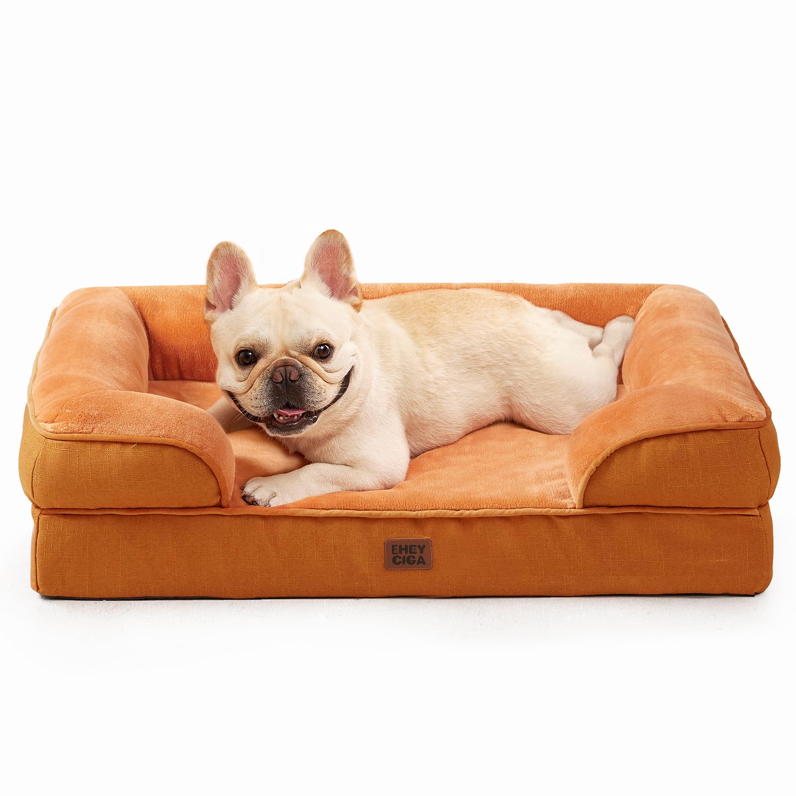 EHEYCIGA Orthopedic Dog Beds for Medium Large Extra Large Dogs, Waterproof Memory Foam XL Dog Bed with Sides, Egg-Crate Foam Couch Bed with Washable Removable Cover