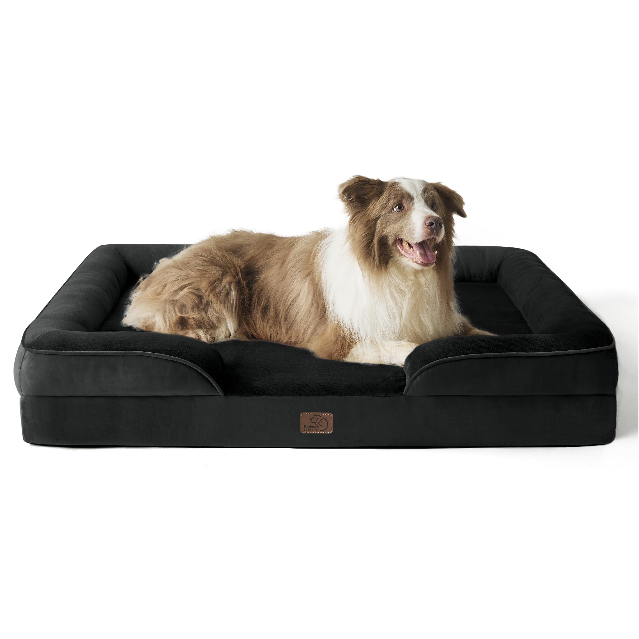 Bedsure Orthopedic Dog Bed - Washable Bolster Dog Cat Sofa Beds, Supportive Foam Pet Couch Bed with Removable Washable Cover, Waterproof Lining and Nonskid Bottom
