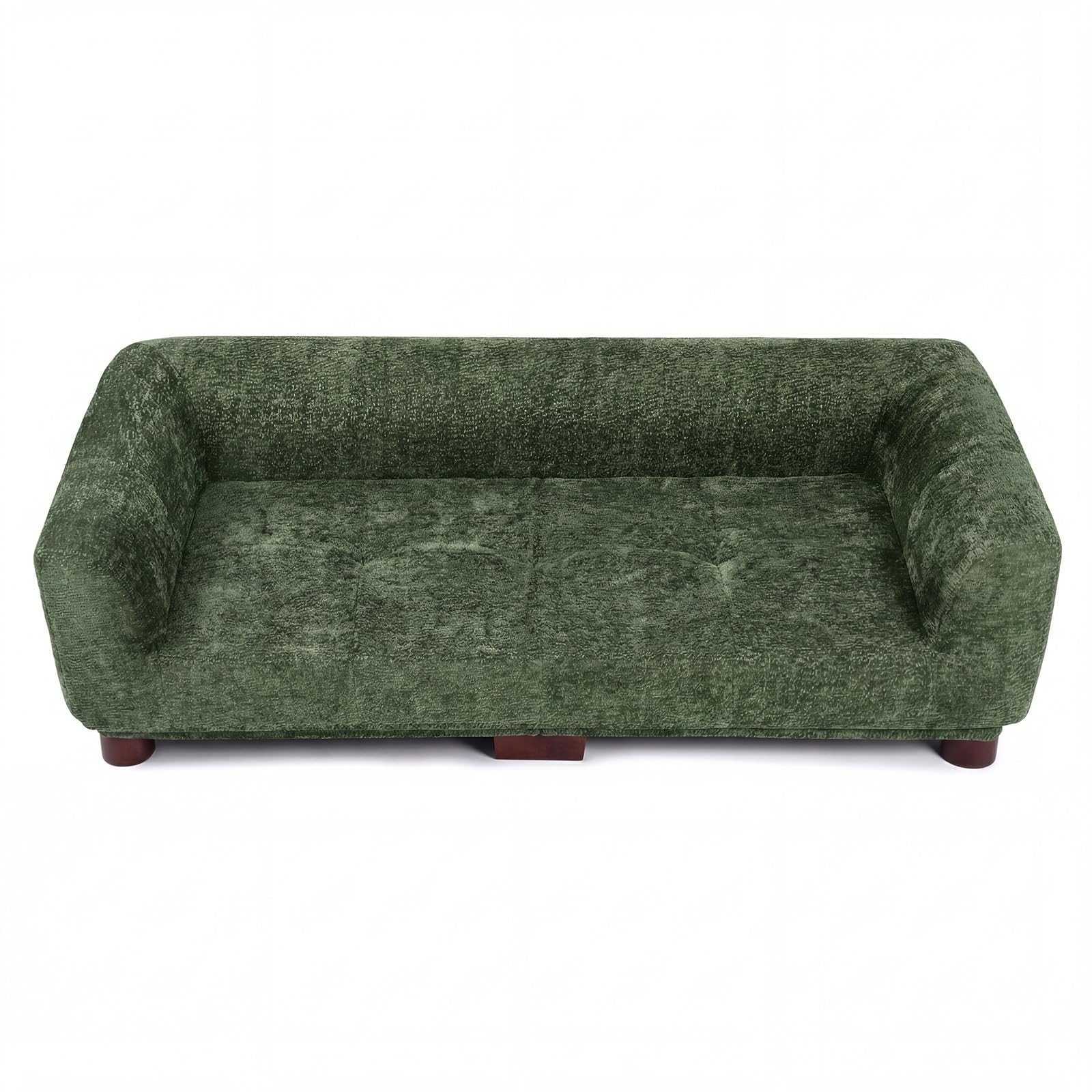 Oakvera Dog Couch Sofa for Large & Extra Large Dogs, Elevated Pet Bed with Legs, Button Tufted Chenille Dog Couch with Backrest and Armrests, Modern Indoor Dog Furniture