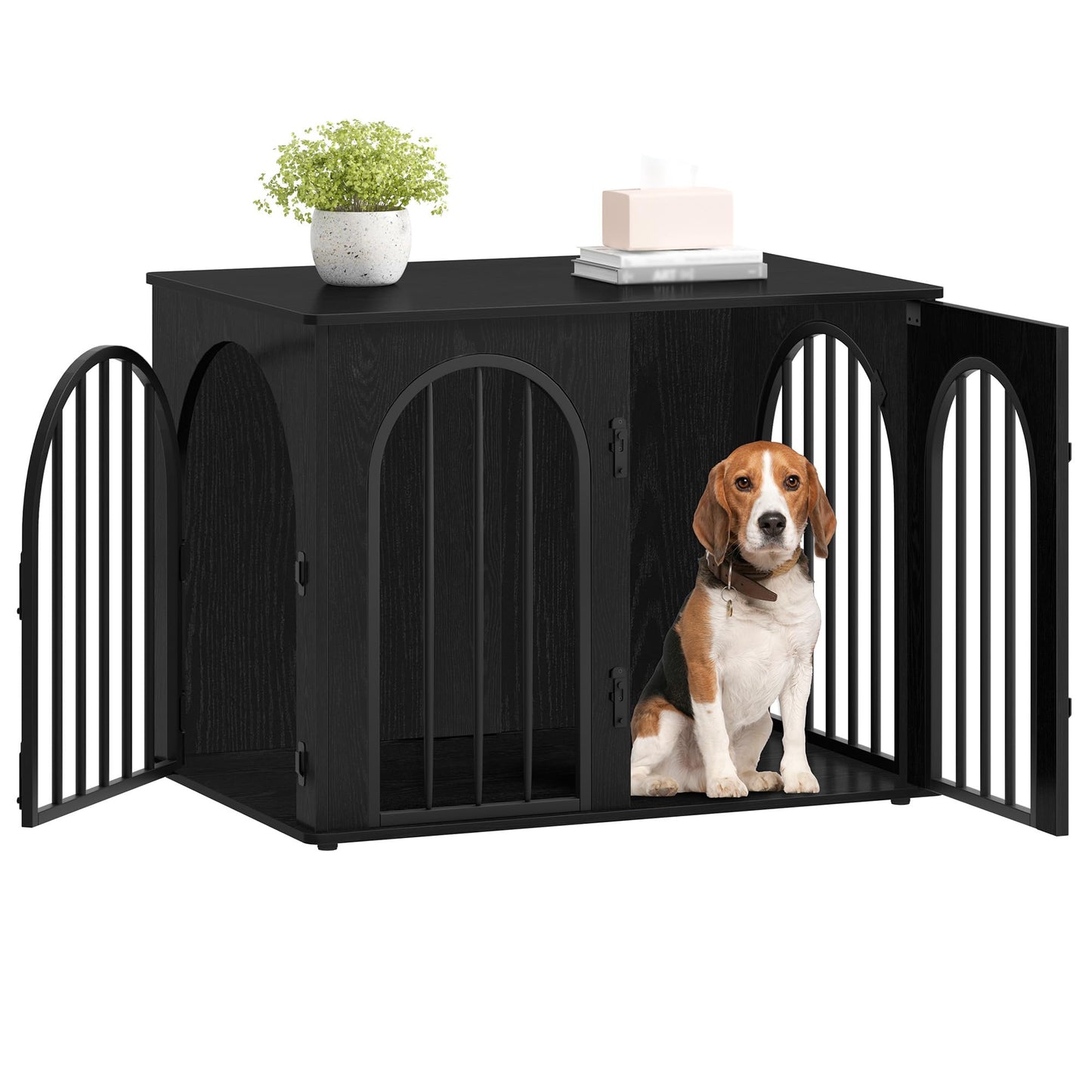 Wooden Dog Crate Furniture Indoor Kennel End Table TV Stand