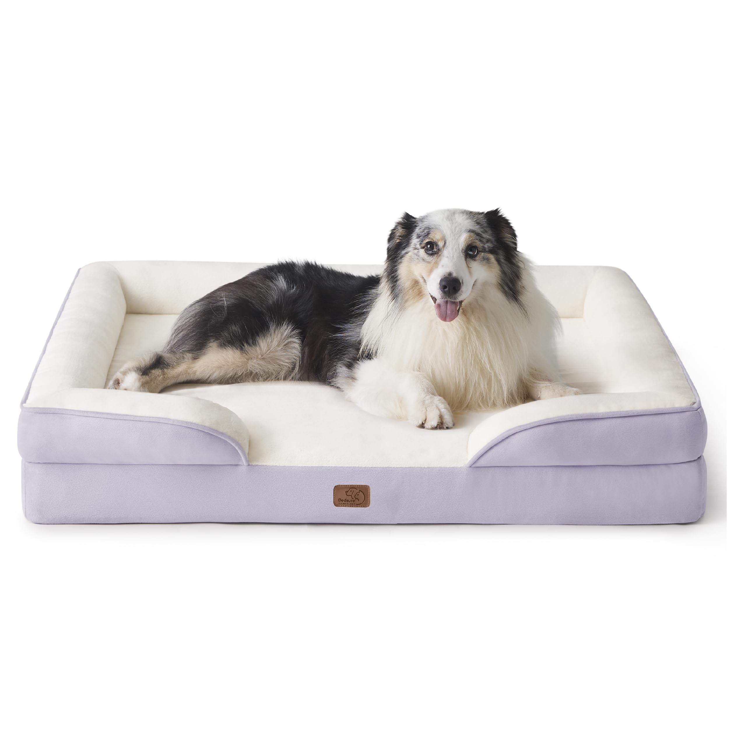 Bedsure Orthopedic Dog Bed - Washable Bolster Dog Cat Sofa Beds, Supportive Foam Pet Couch Bed with Removable Washable Cover, Waterproof Lining and Nonskid Bottom