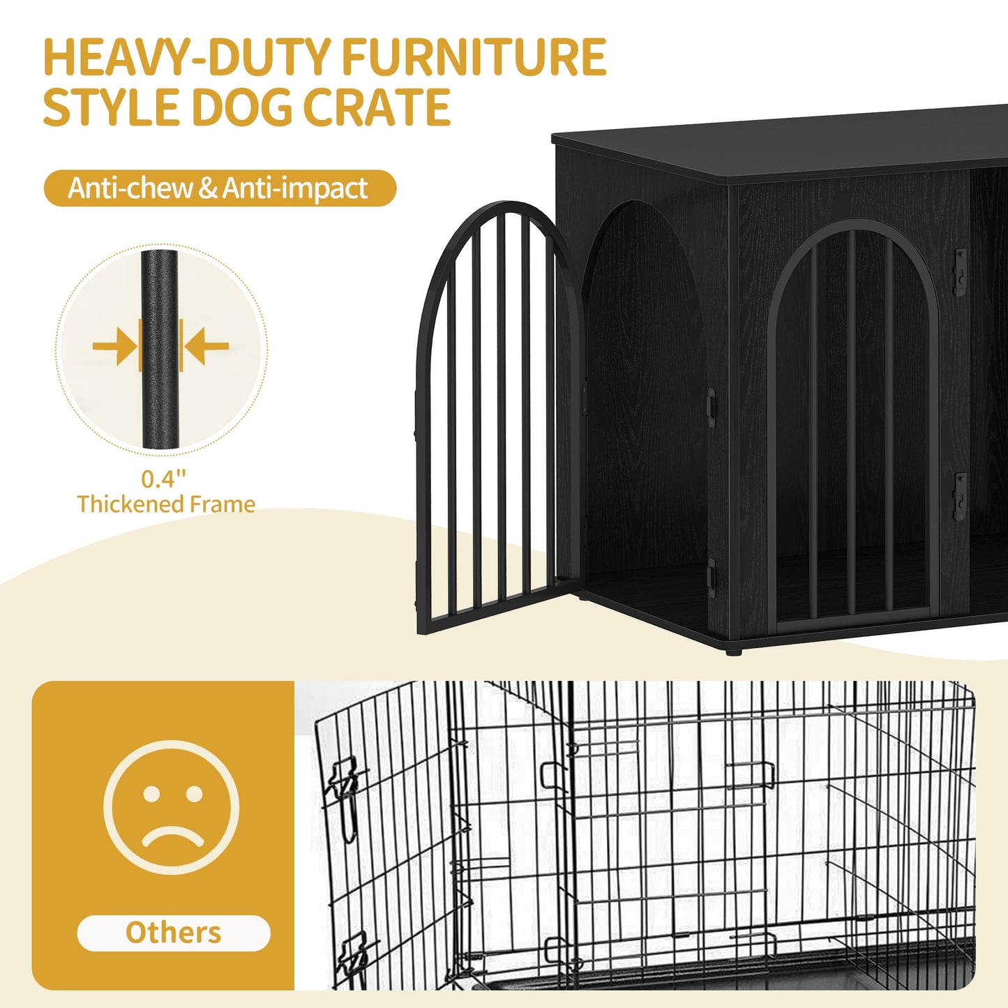 Wooden Dog Crate Furniture Indoor Kennel End Table TV Stand