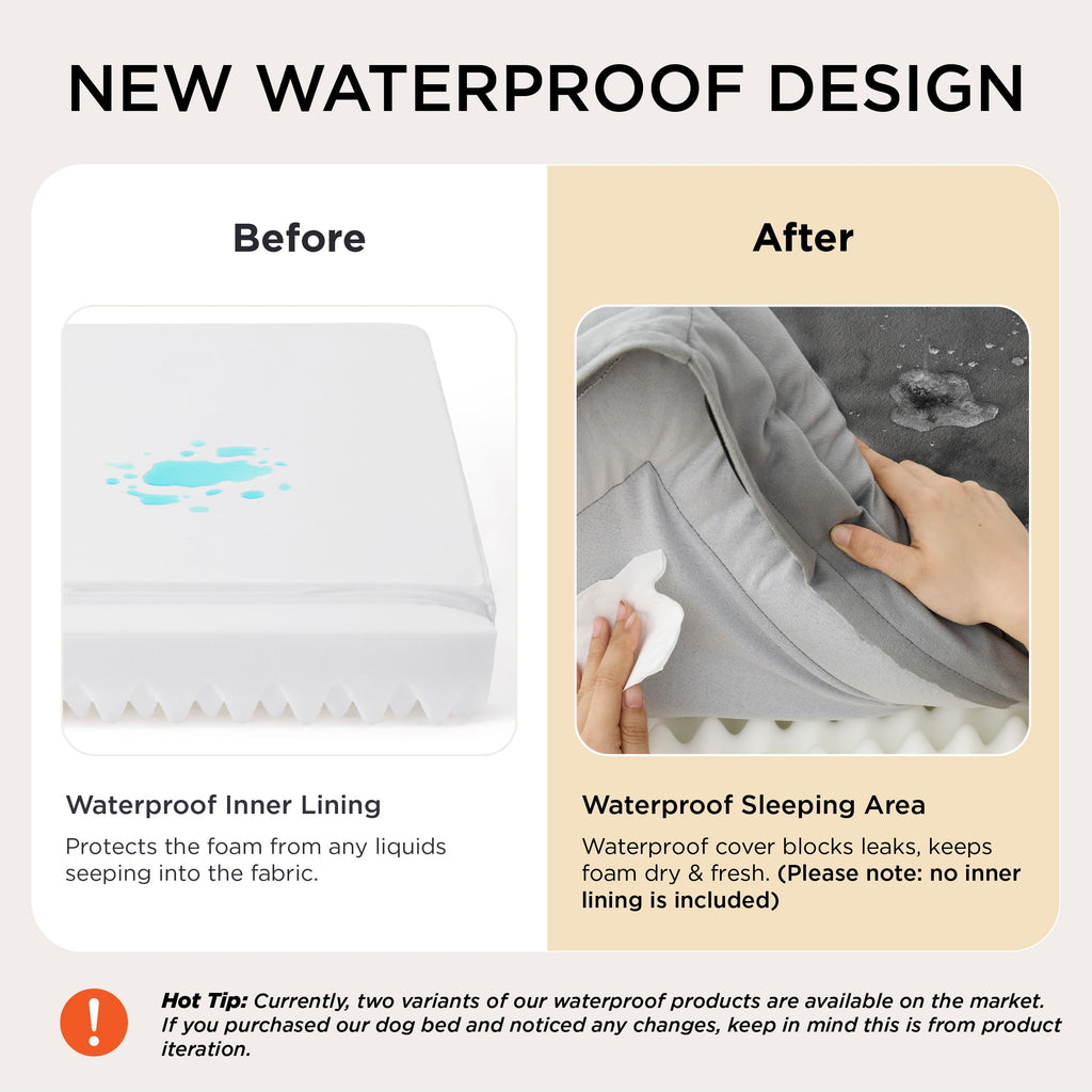 Bedsure Orthopedic Dog Bed - Washable Bolster Dog Cat Sofa Beds, Supportive Foam Pet Couch Bed with Removable Washable Cover, Waterproof Lining and Nonskid Bottom