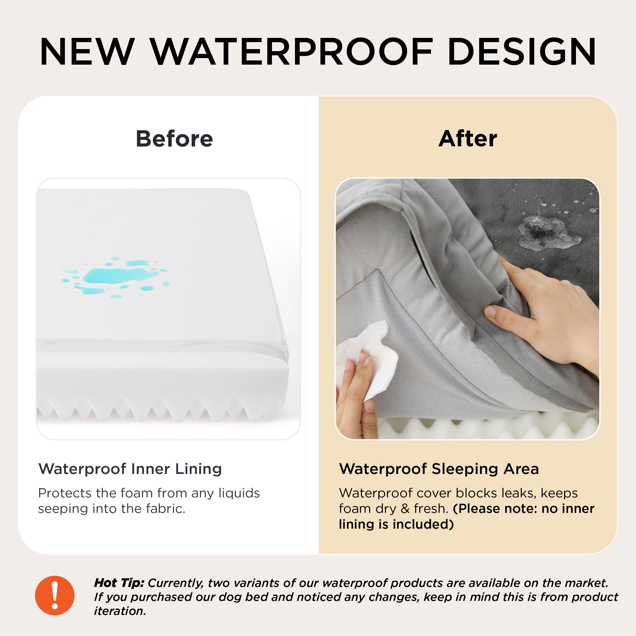 Bedsure Orthopedic Dog Bed - Washable Bolster Dog Cat Sofa Beds, Supportive Foam Pet Couch Bed with Removable Washable Cover, Waterproof Lining and Nonskid Bottom