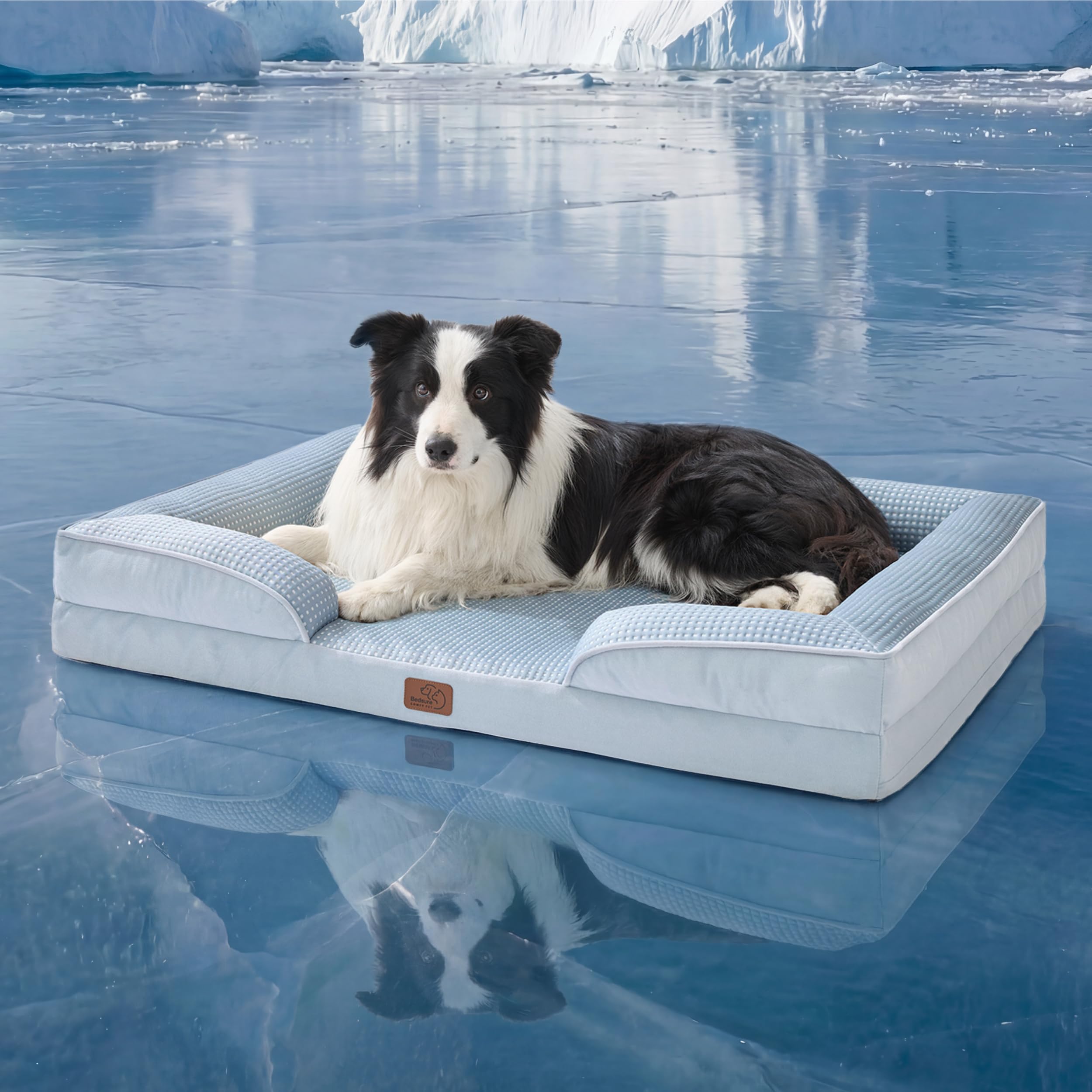 Bedsure Orthopedic Dog Bed - Washable Bolster Dog Cat Sofa Beds, Supportive Foam Pet Couch Bed with Removable Washable Cover, Waterproof Lining and Nonskid Bottom