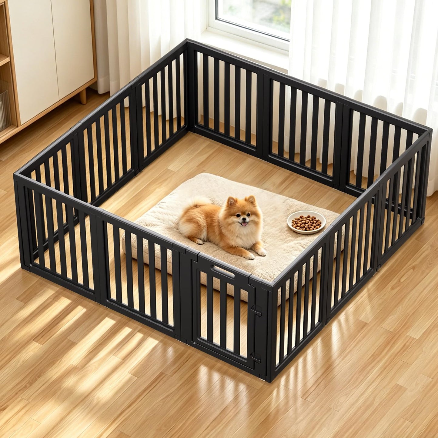 Clear Dog Playpen with Door Indoor Outdoor Puppy Pen Easy Clean