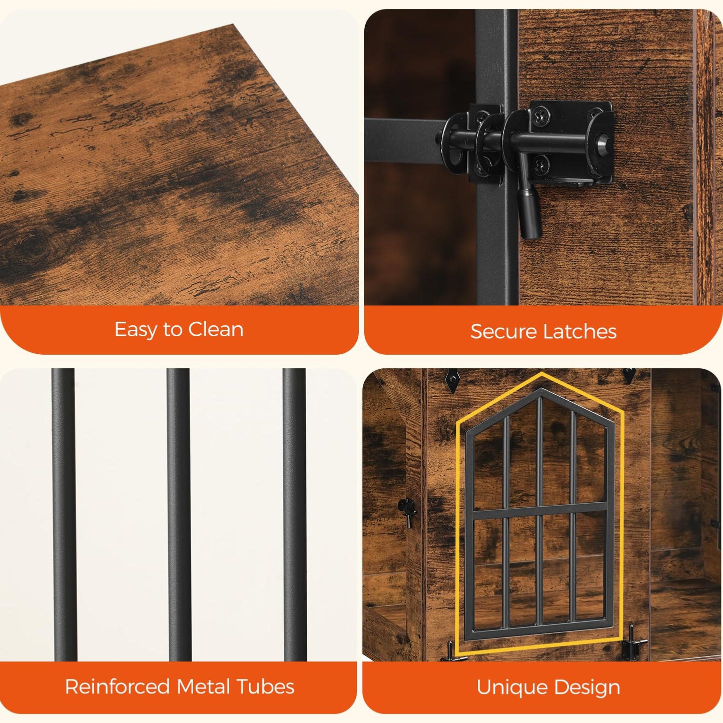 Farmhouse Dog Crate Furniture Sliding Barn Door Wooden Kennel