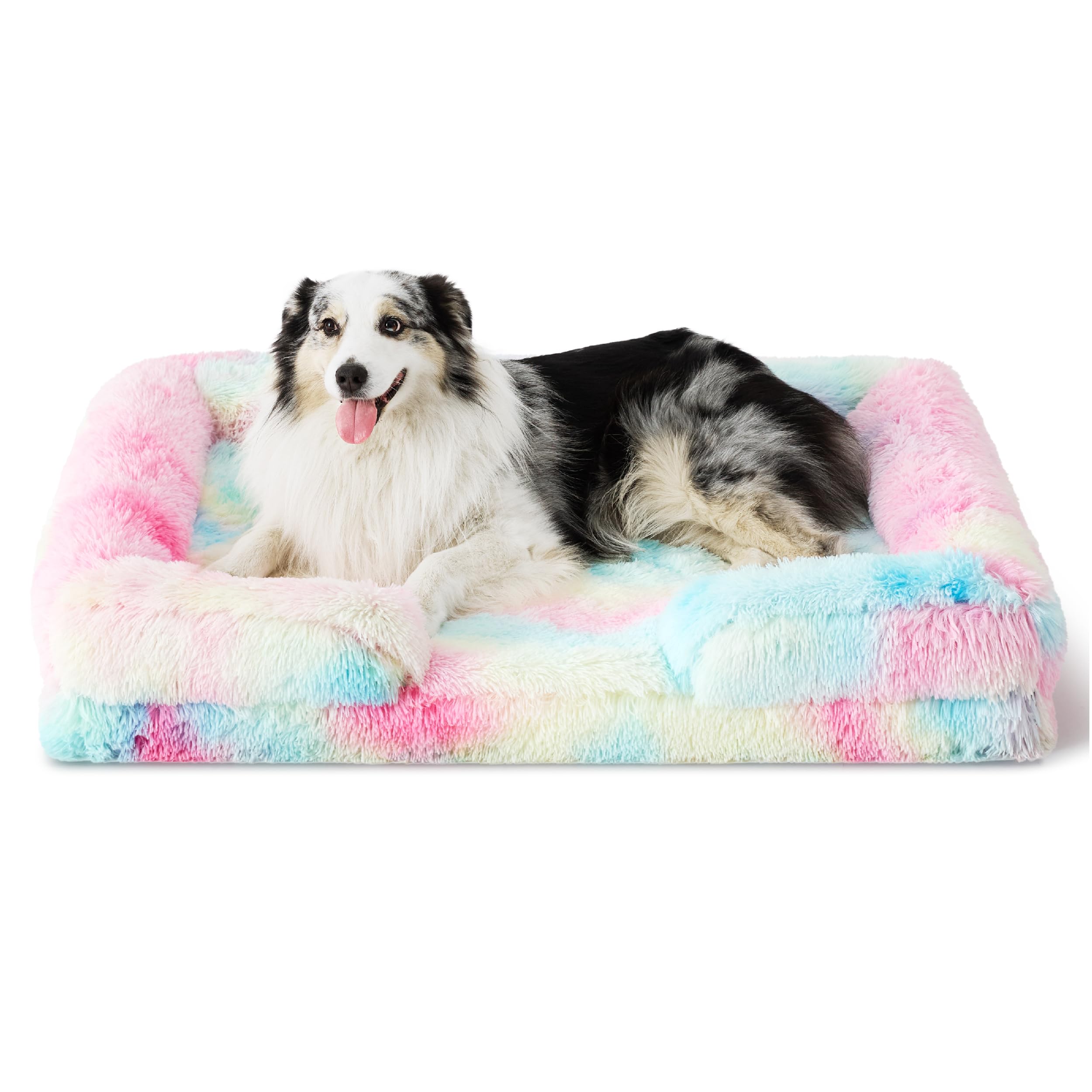 Bedsure Orthopedic Dog Bed - Washable Bolster Dog Cat Sofa Beds, Supportive Foam Pet Couch Bed with Removable Washable Cover, Waterproof Lining and Nonskid Bottom