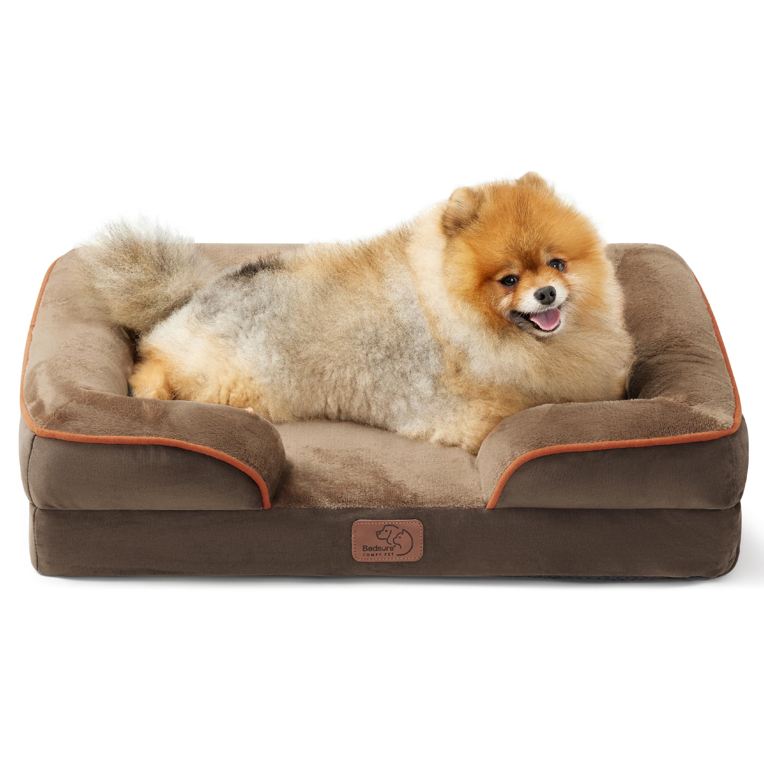 Bedsure Orthopedic Dog Bed - Washable Bolster Dog Cat Sofa Beds, Supportive Foam Pet Couch Bed with Removable Washable Cover, Waterproof Lining and Nonskid Bottom