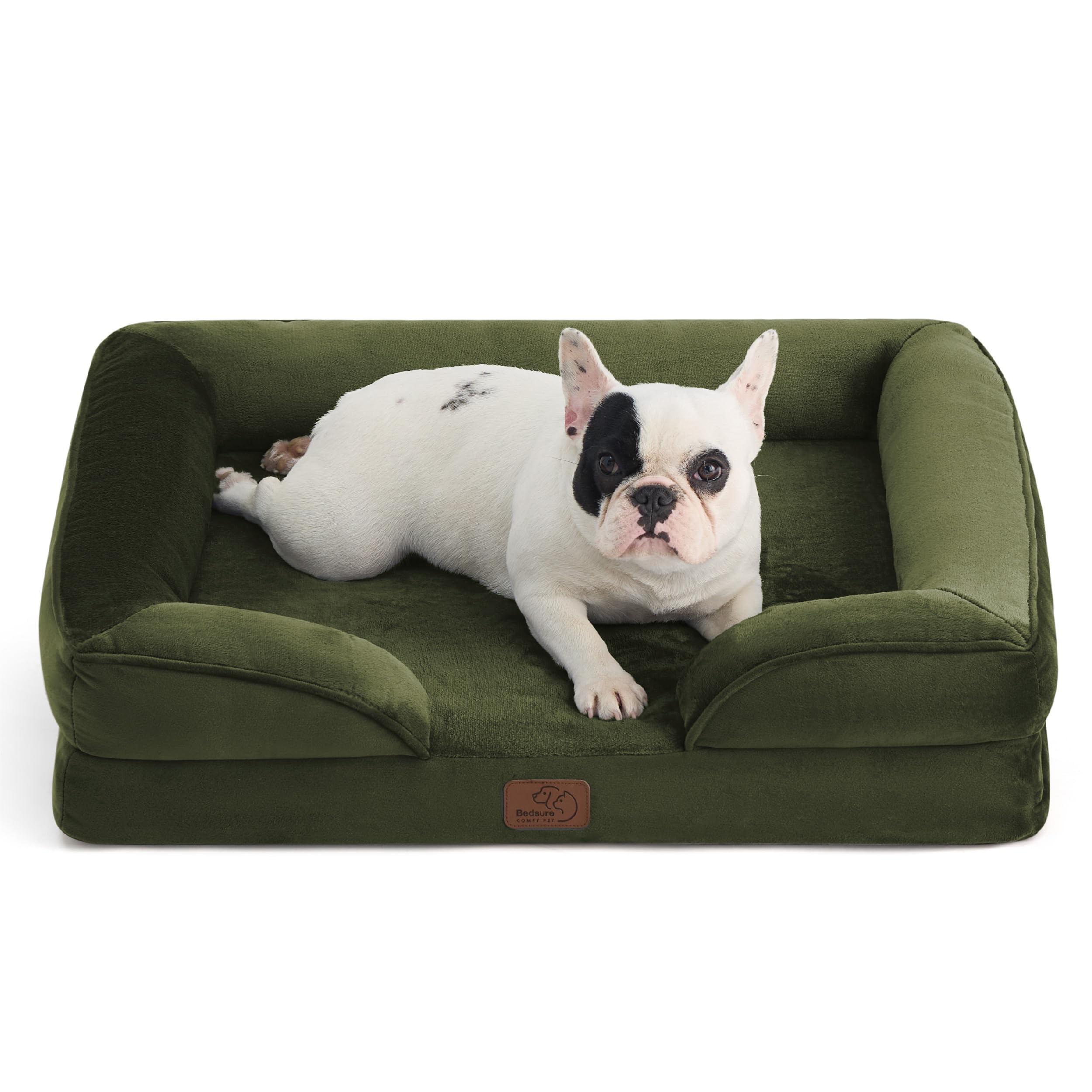 Bedsure Orthopedic Dog Bed - Washable Bolster Dog Cat Sofa Beds, Supportive Foam Pet Couch Bed with Removable Washable Cover, Waterproof Lining and Nonskid Bottom