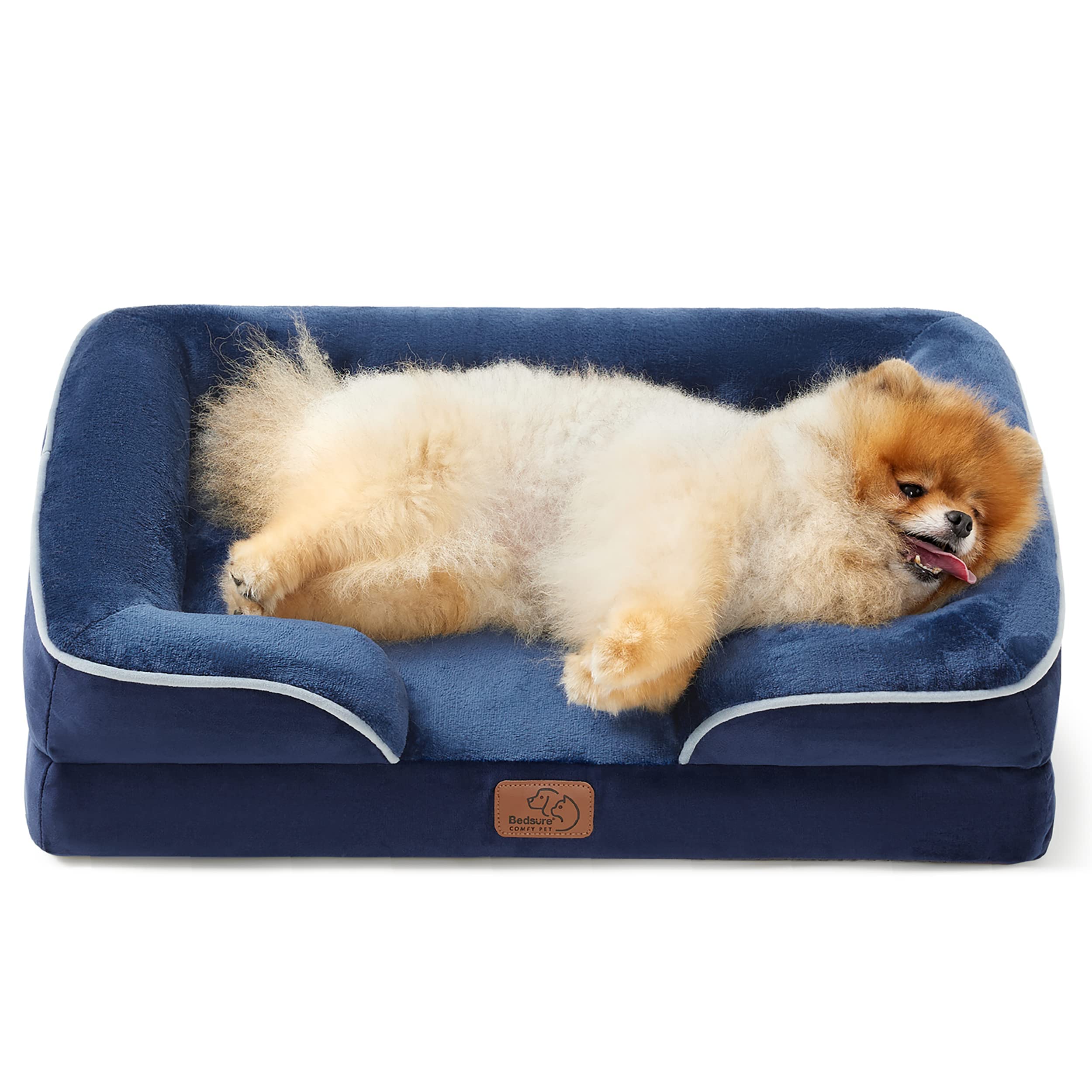 Bedsure Orthopedic Dog Bed - Washable Bolster Dog Cat Sofa Beds, Supportive Foam Pet Couch Bed with Removable Washable Cover, Waterproof Lining and Nonskid Bottom