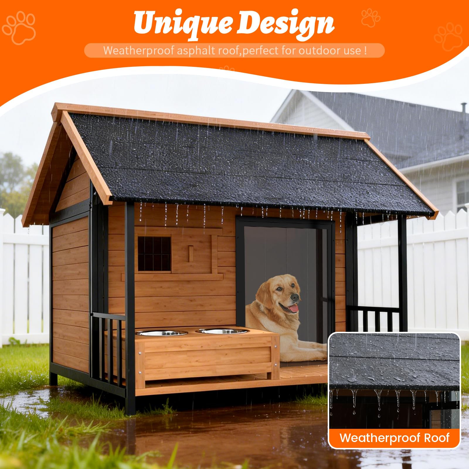 BuddyManor Dog House with Insulated Liner(3BM0005+3BM0004)