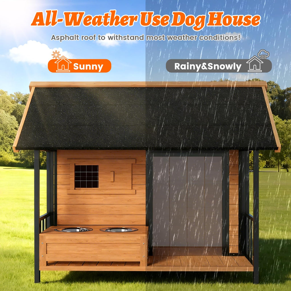 BuddyManor Dog House with Insulated Liner(3BM0005+3BM0004)