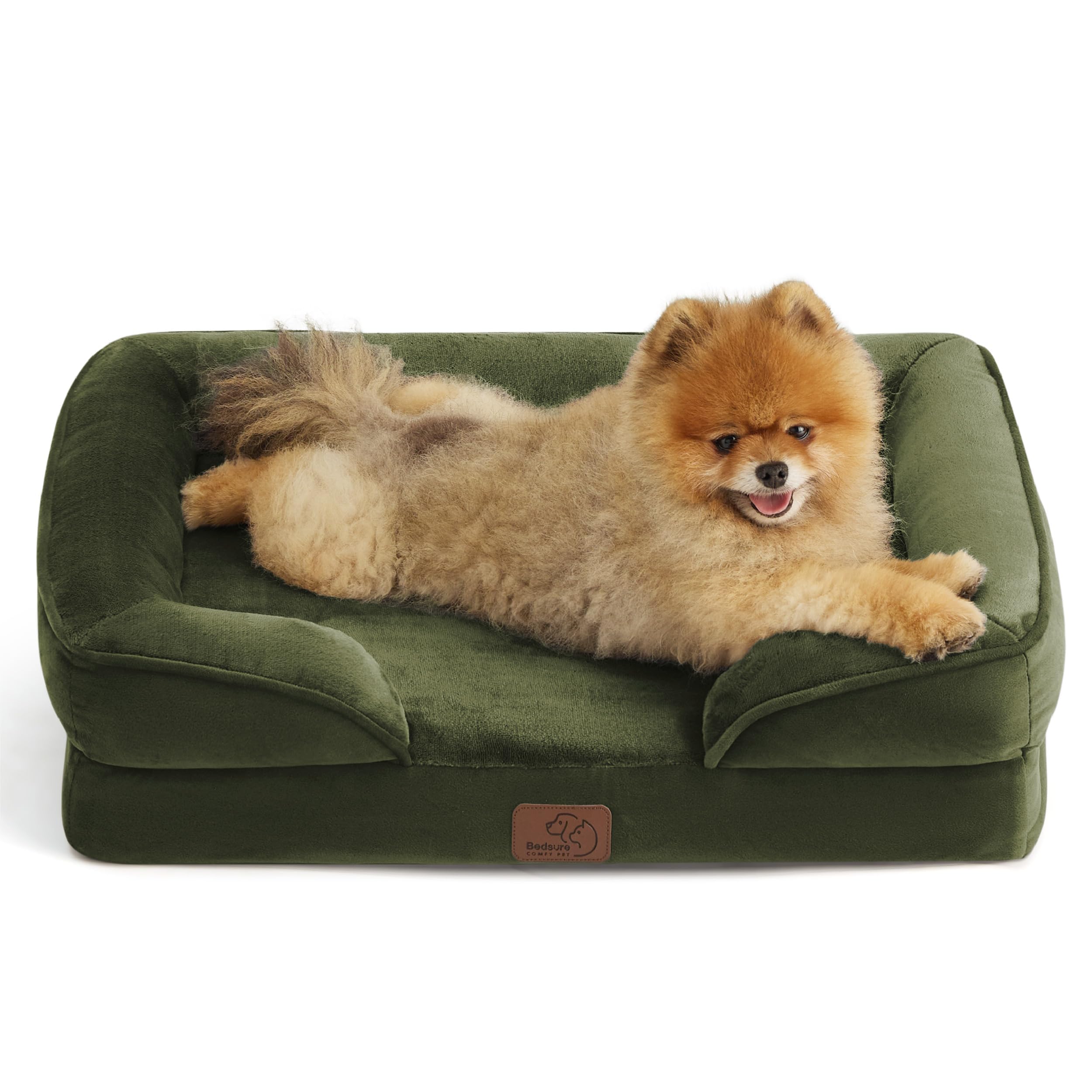 Bedsure Orthopedic Dog Bed - Washable Bolster Dog Cat Sofa Beds, Supportive Foam Pet Couch Bed with Removable Washable Cover, Waterproof Lining and Nonskid Bottom