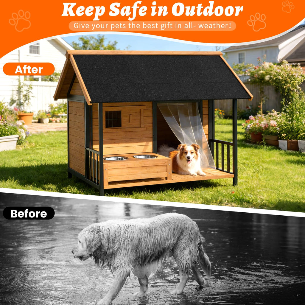 BuddyManor Dog House with Insulated Liner(3BM0005+3BM0004)