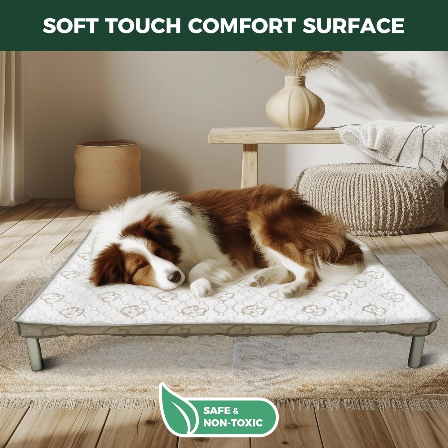 Chew Proof Elevated Dog Bed Raised Cooling Cot Waterproof