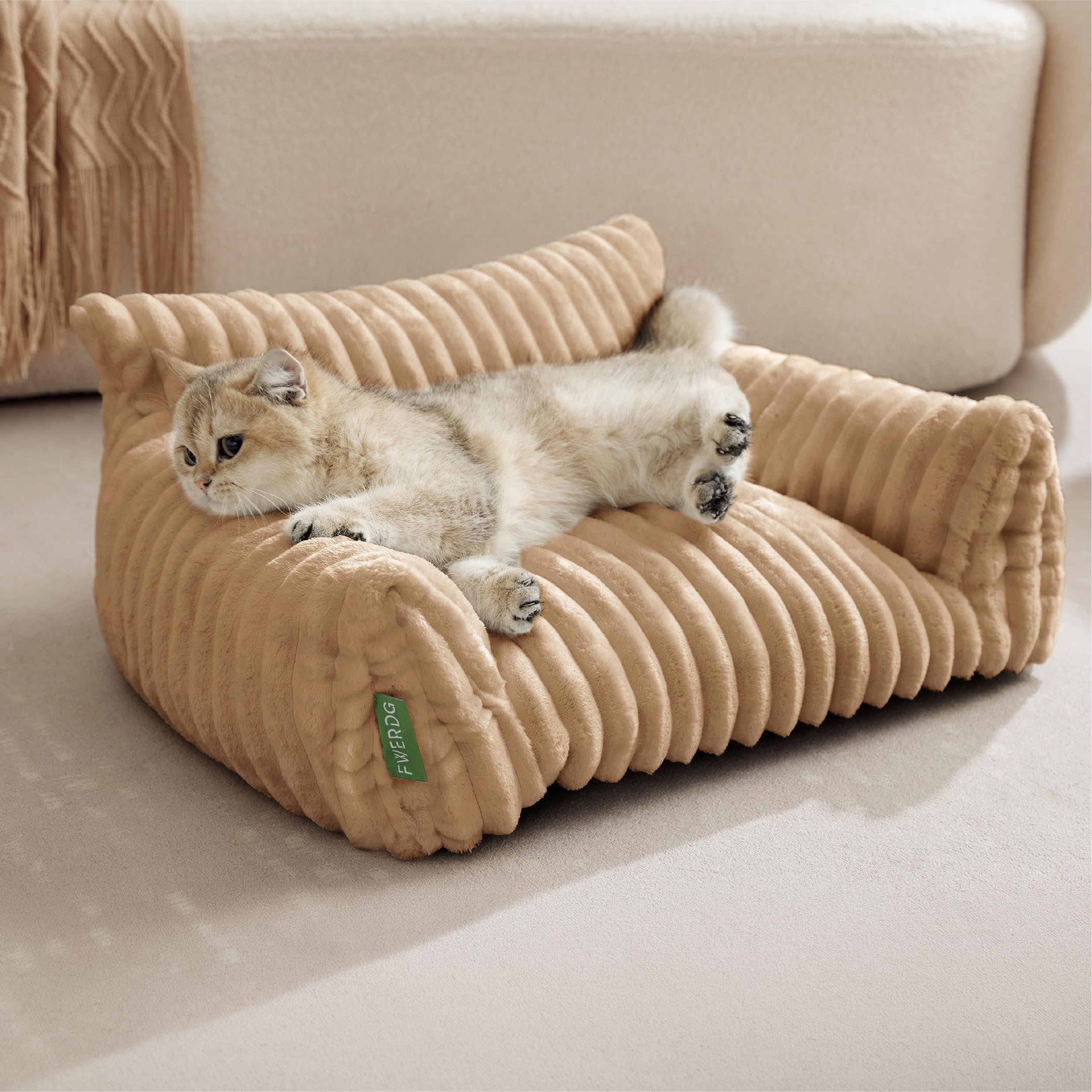 FWERDG Cute Couch Bed for Pets, Supportive Cat Sofa for Indoor Cats, Dog Sofa Bed for Dogs
